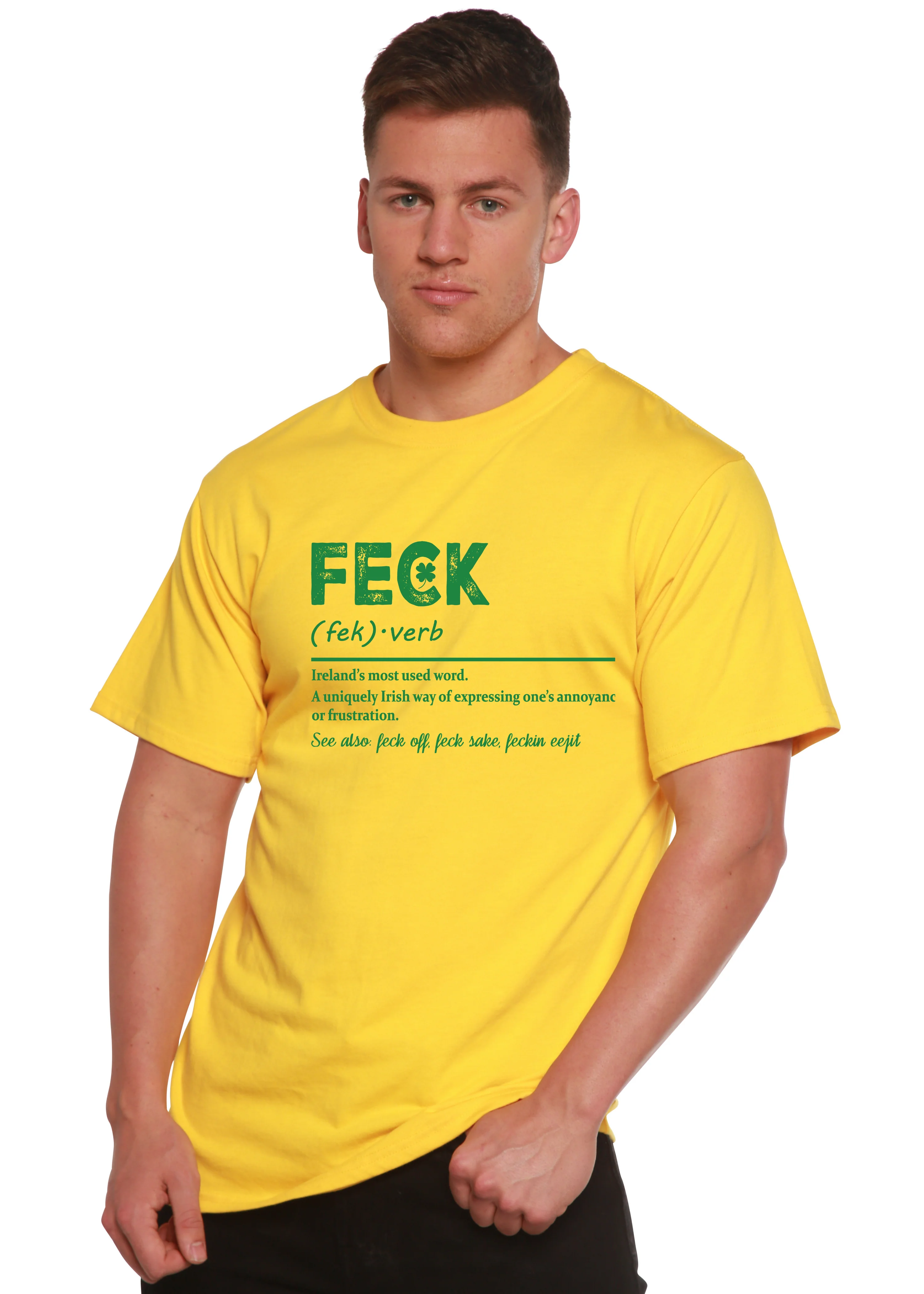 Feck Irish St Patricks Day Unisex Bamboo/Cotton Graphic T-Shirt - Image 5