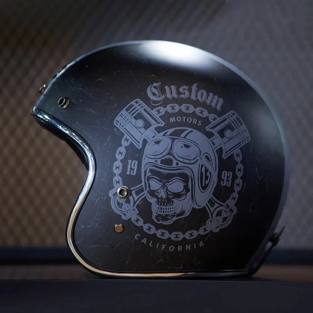 Fiberglass Retro Motorcycle Helmet - Image 4