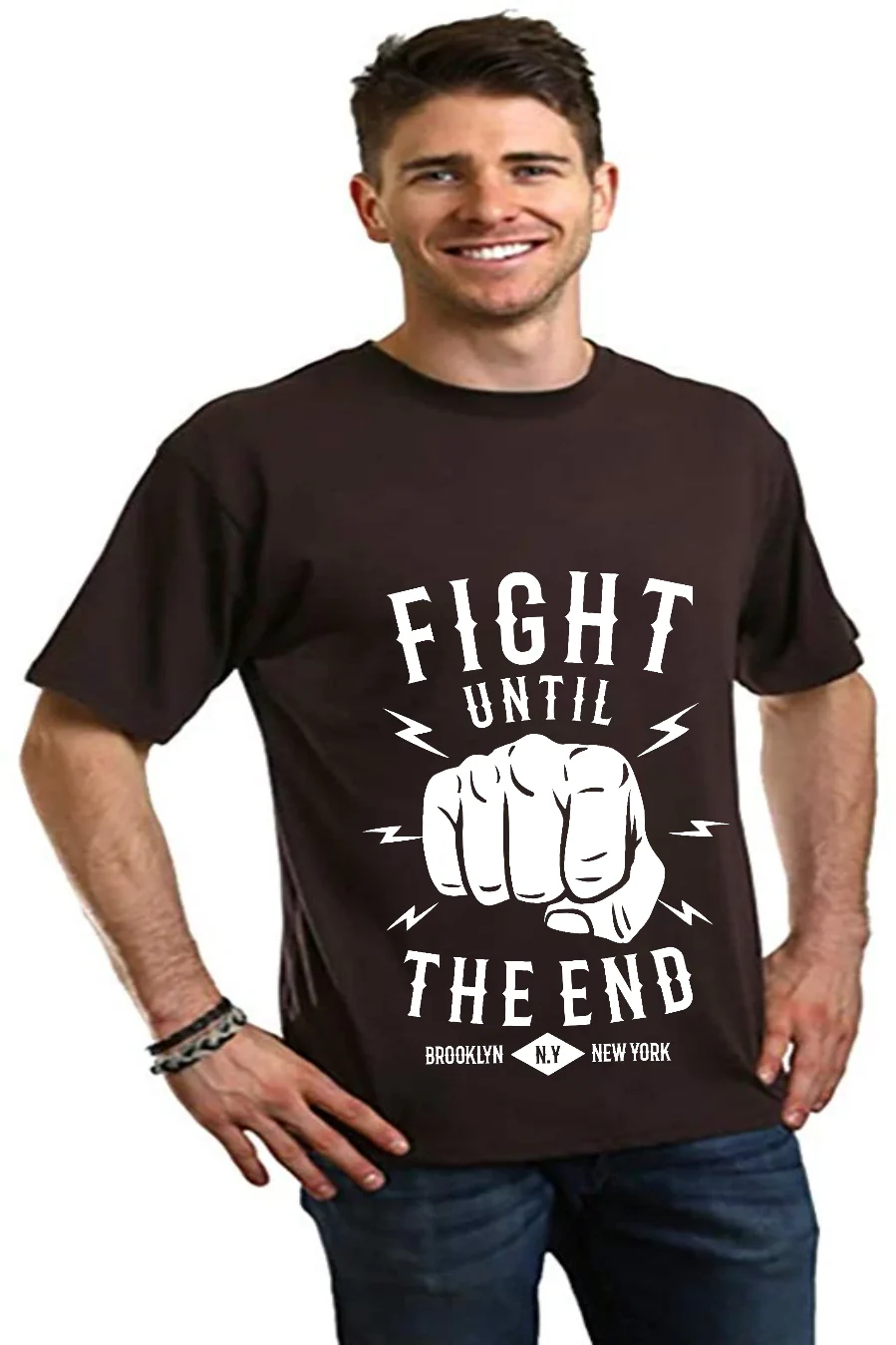 Fight Until Men's Bamboo Viscose/Organic Cotton Short Sleeve Graphic T-Shirt - Image 5