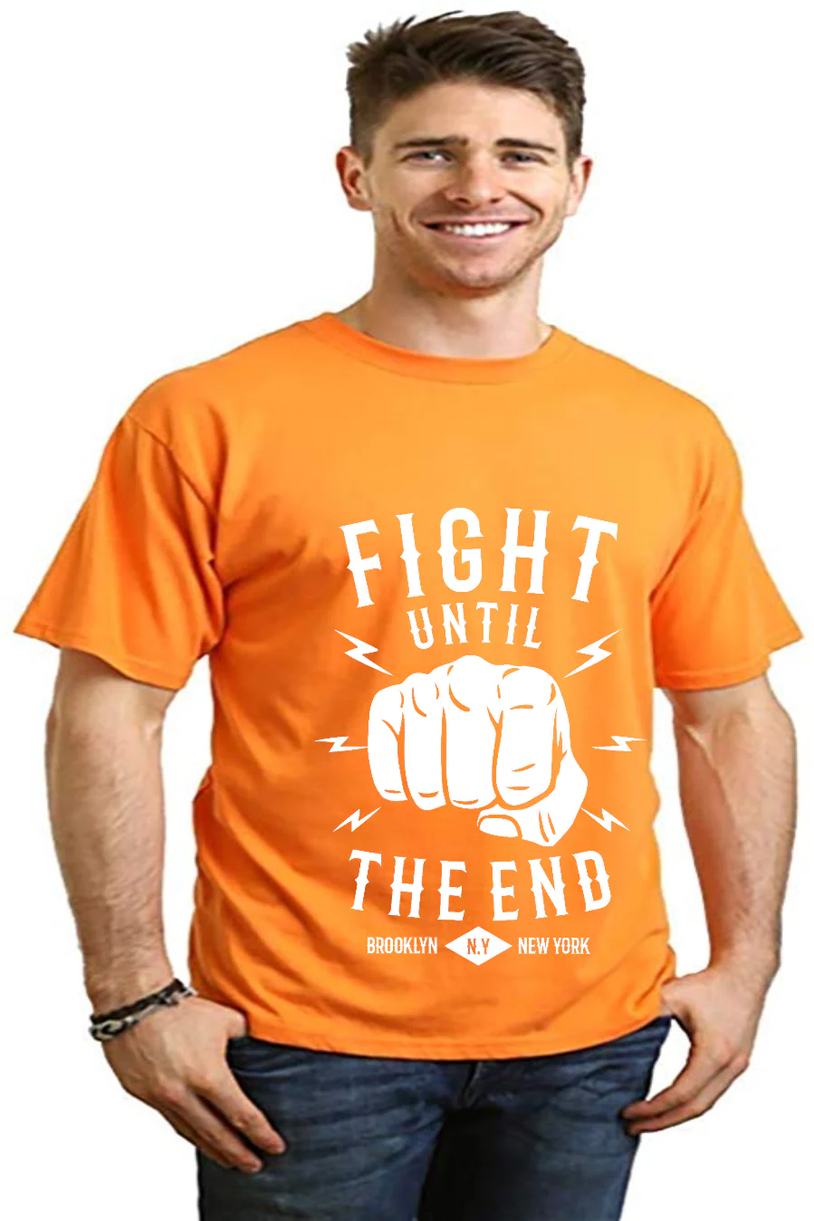 Fight Until Men's Bamboo Viscose/Organic Cotton Short Sleeve Graphic T-Shirt - Image 8