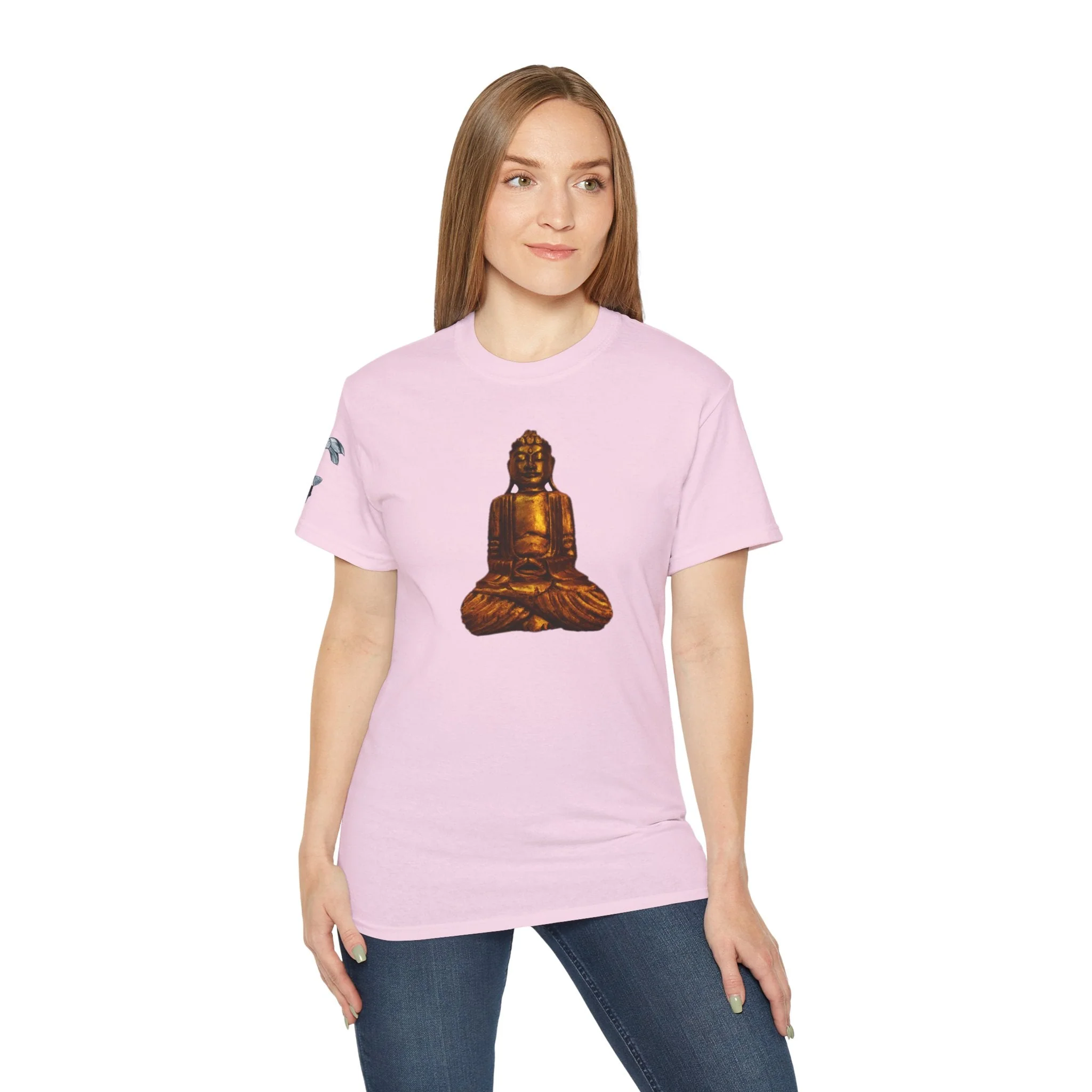 Fine Art Buddha Carving Print Unisex Ultra Cotton Tee - Image 72