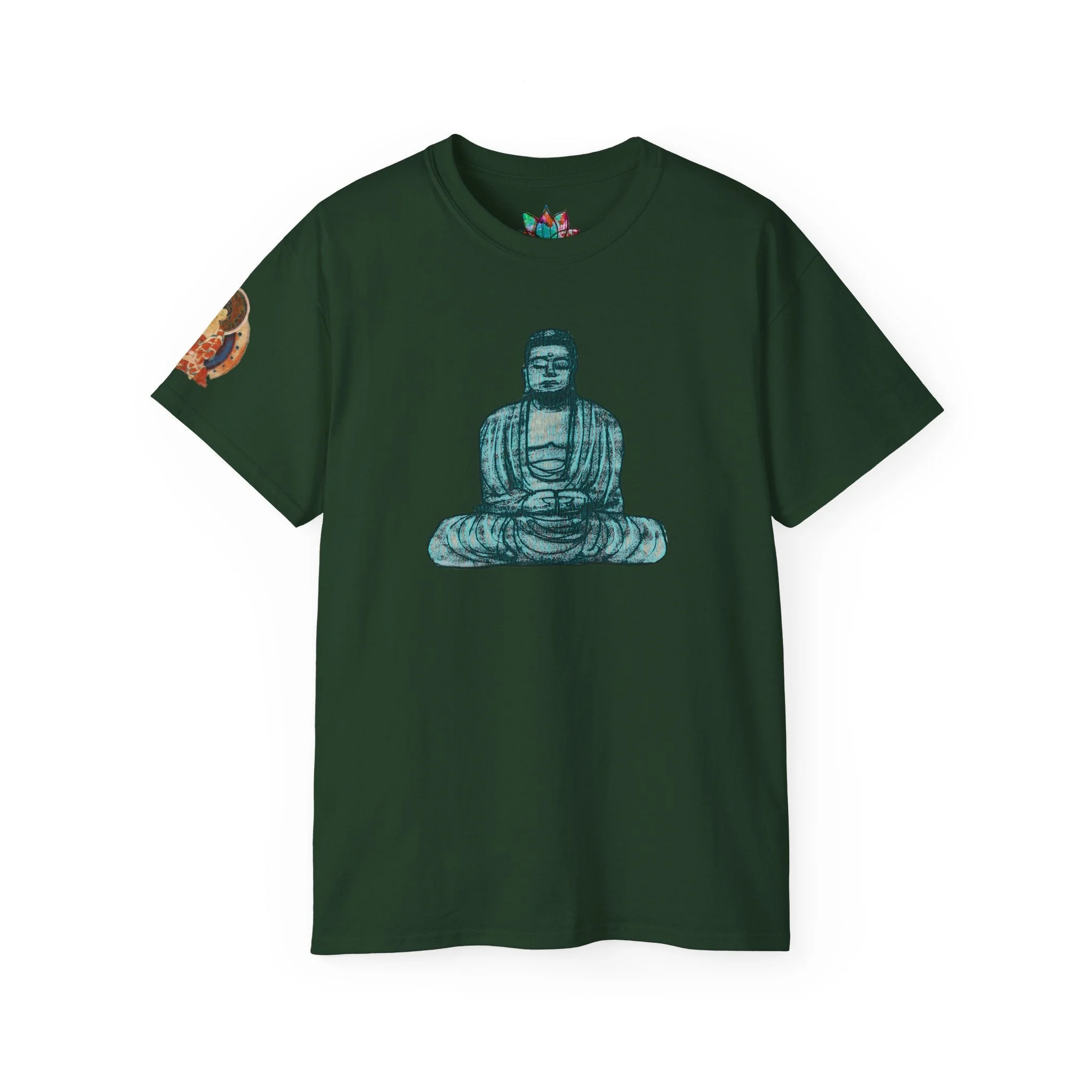 Fine Art Buddha Chalk Drawing Print Unisex Ultra Cotton Tee - Image 14