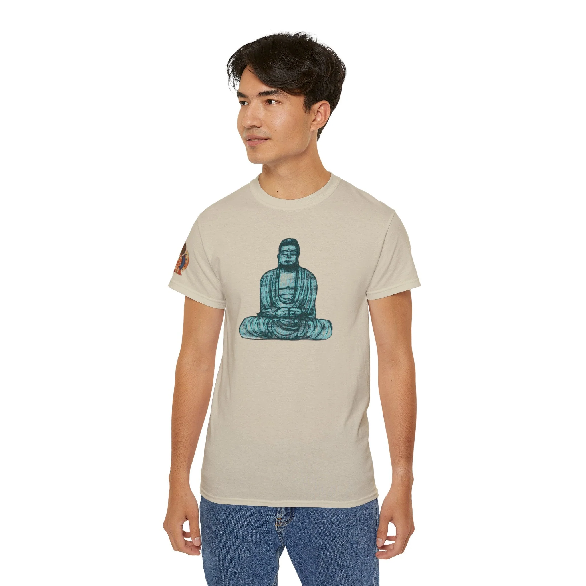 Fine Art Buddha Chalk Drawing Print Unisex Ultra Cotton Tee - Image 21