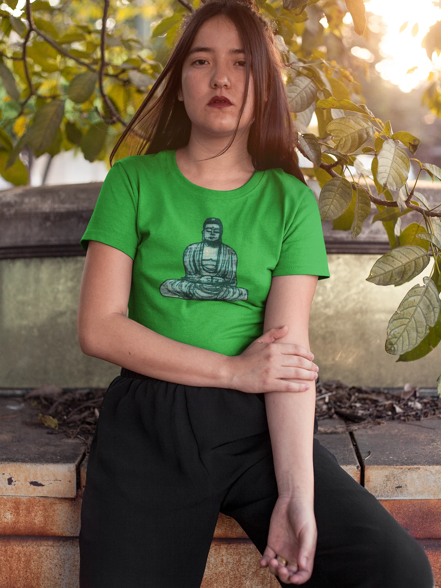 Fine Art Buddha Chalk Drawing Print Unisex Ultra Cotton Tee - Image 3