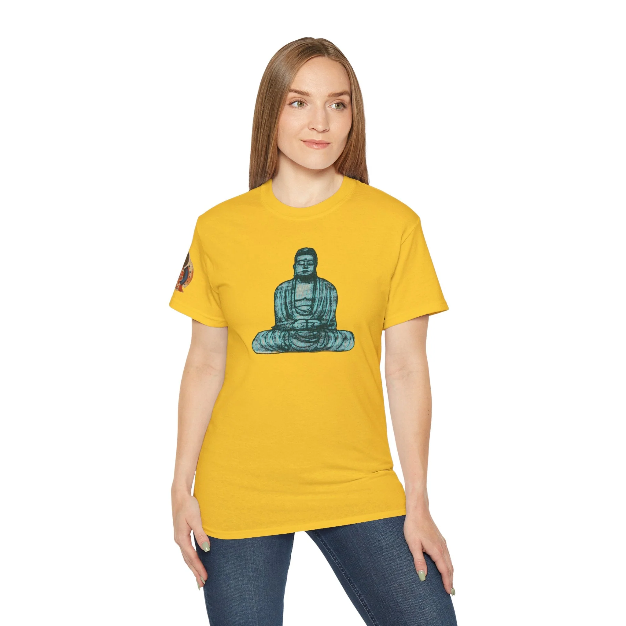 Fine Art Buddha Chalk Drawing Print Unisex Ultra Cotton Tee - Image 49