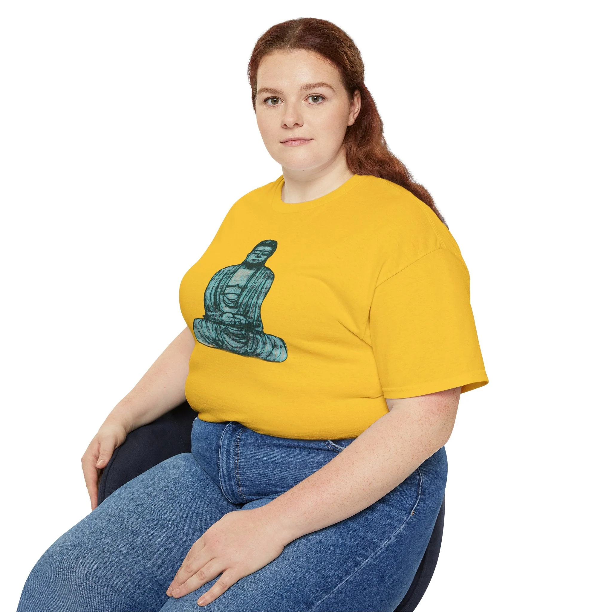 Fine Art Buddha Chalk Drawing Print Unisex Ultra Cotton Tee - Image 55