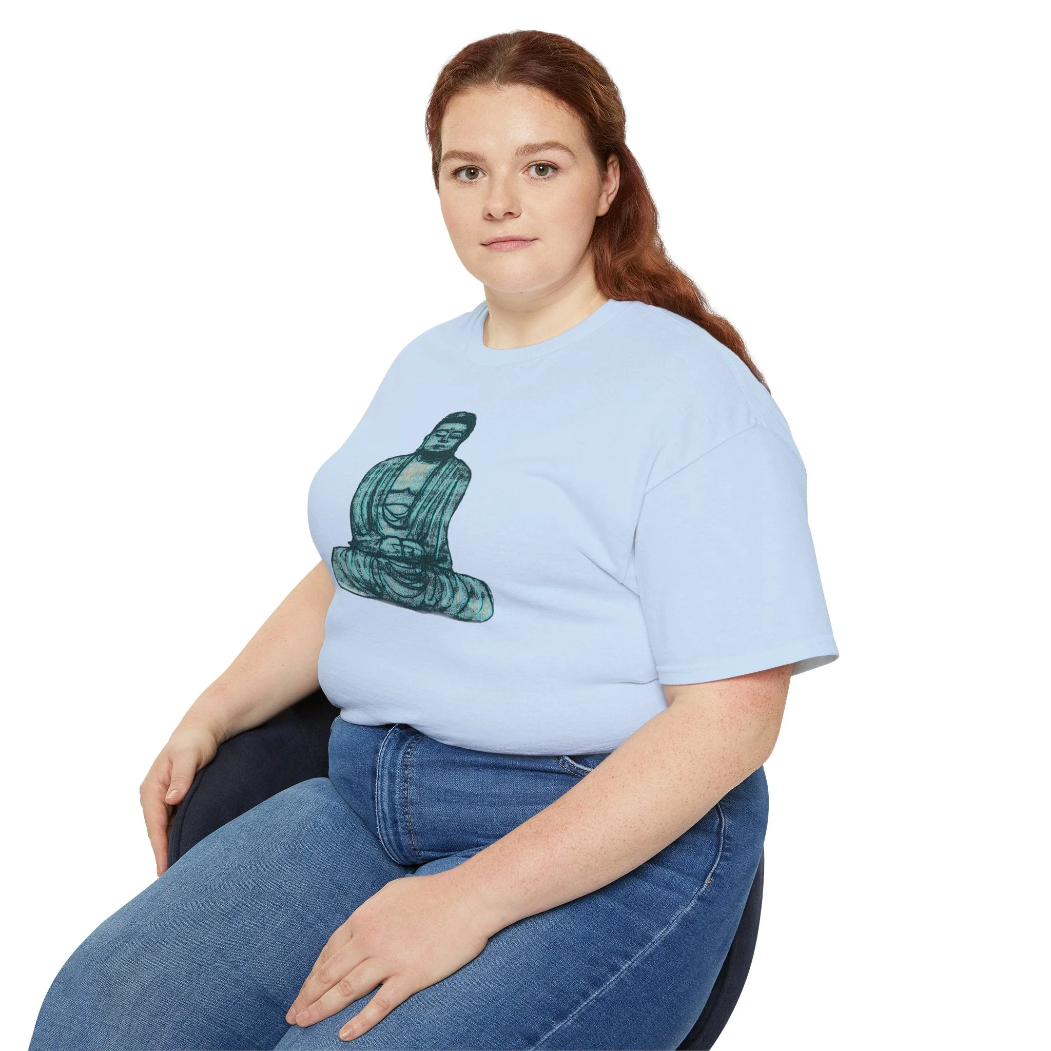 Fine Art Buddha Chalk Drawing Print Unisex Ultra Cotton Tee - Image 75