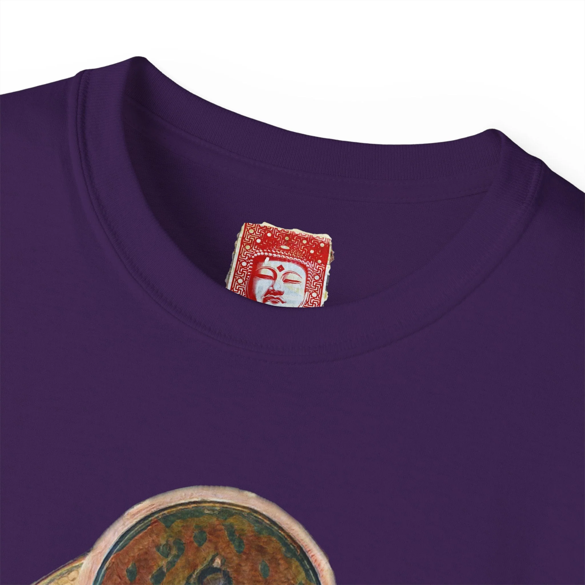 Fine Art Buddha Oil Paint Print Unisex Ultra Cotton Tee - Image 86