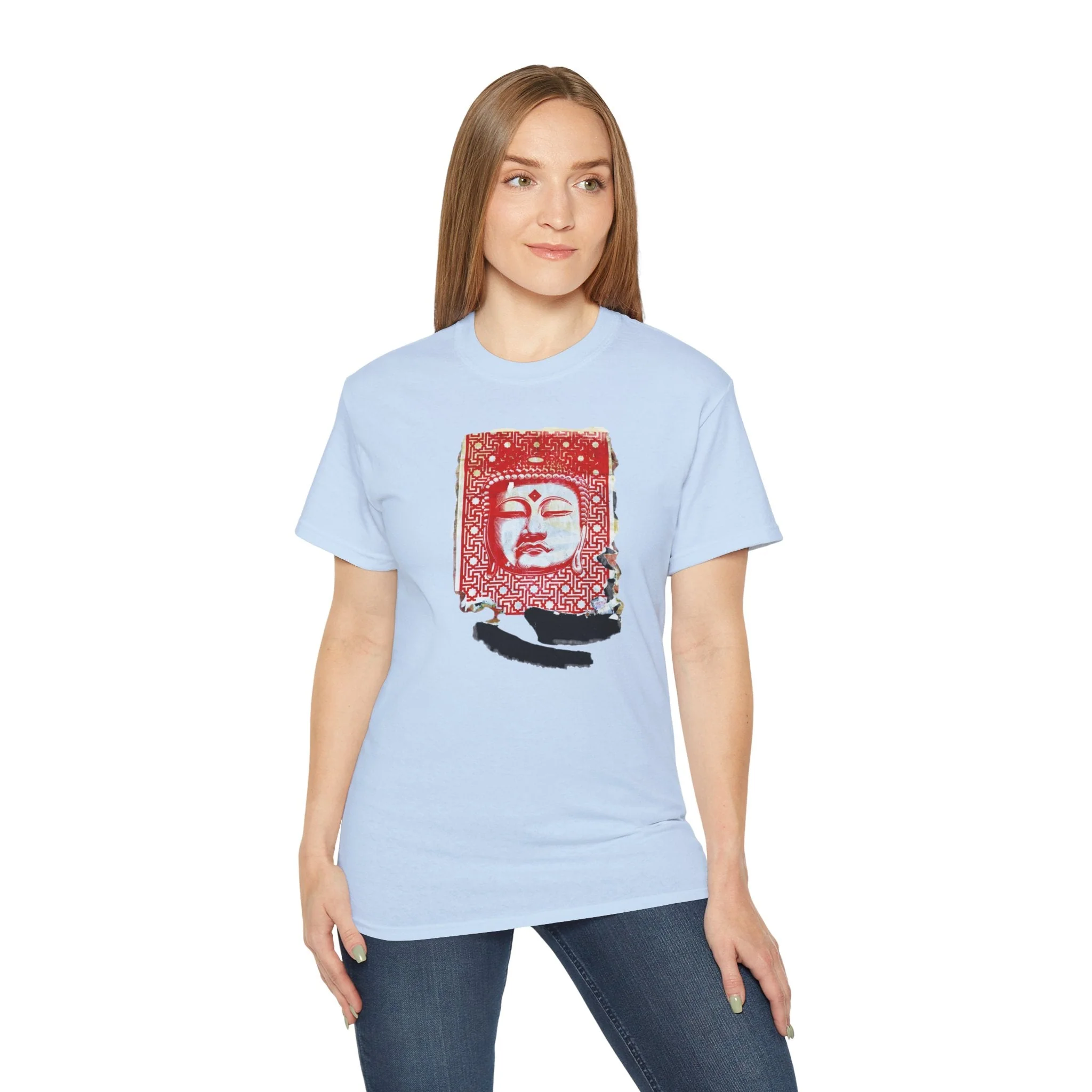 Fine Art Buddha Tablet Print Unisex Ultra Cotton Tee - Image 75