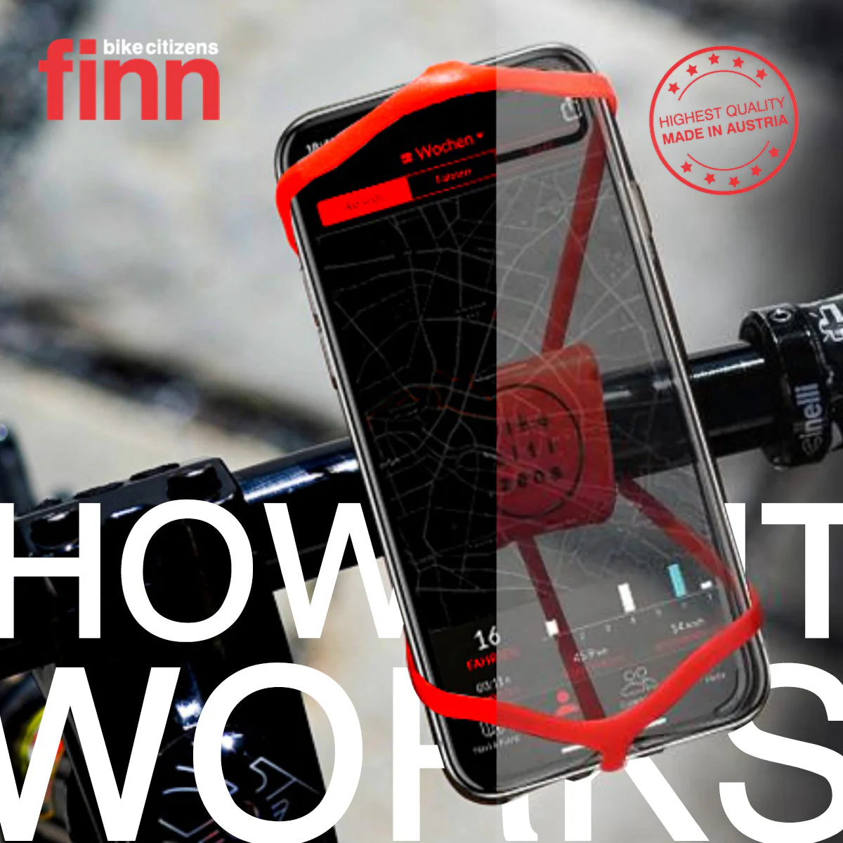 FINN - Universal Bicycle Phone Mount - Red - Image 7