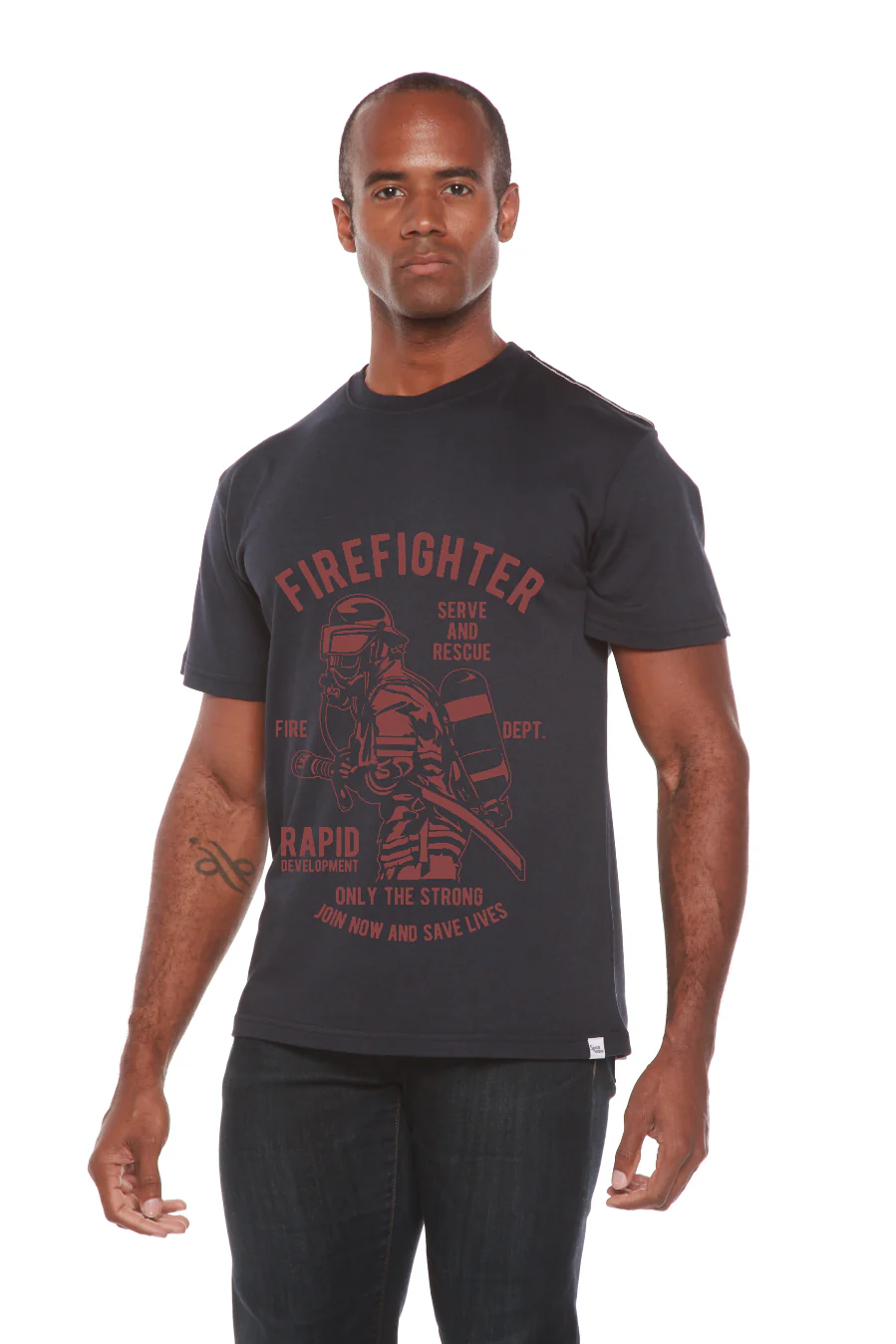 Firefighter Dept Men's Bamboo Viscose/Organic Cotton Short Sleeve Graphic T-Shirt - Image 3