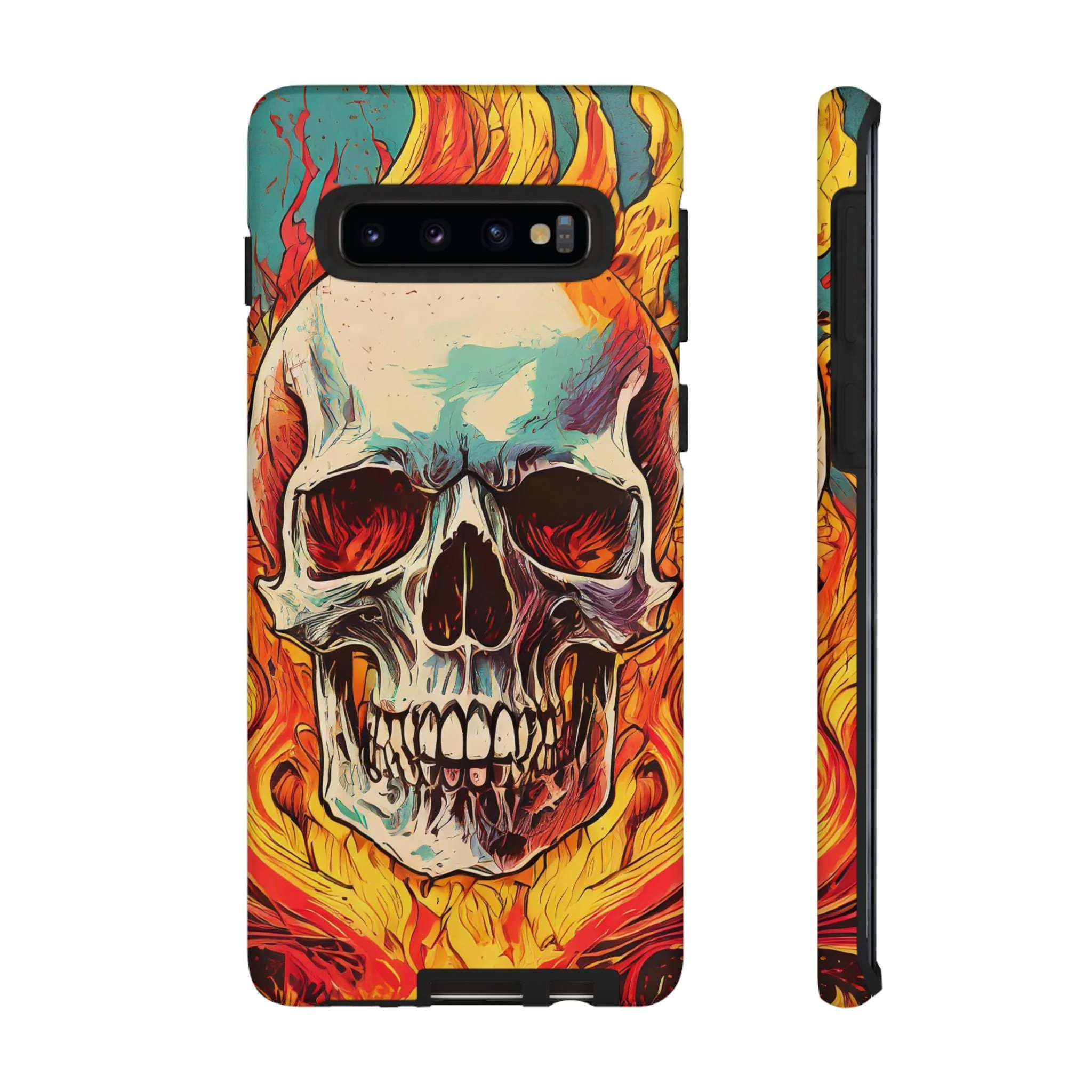 Flaming Skull Tough Phone Case - Image 10