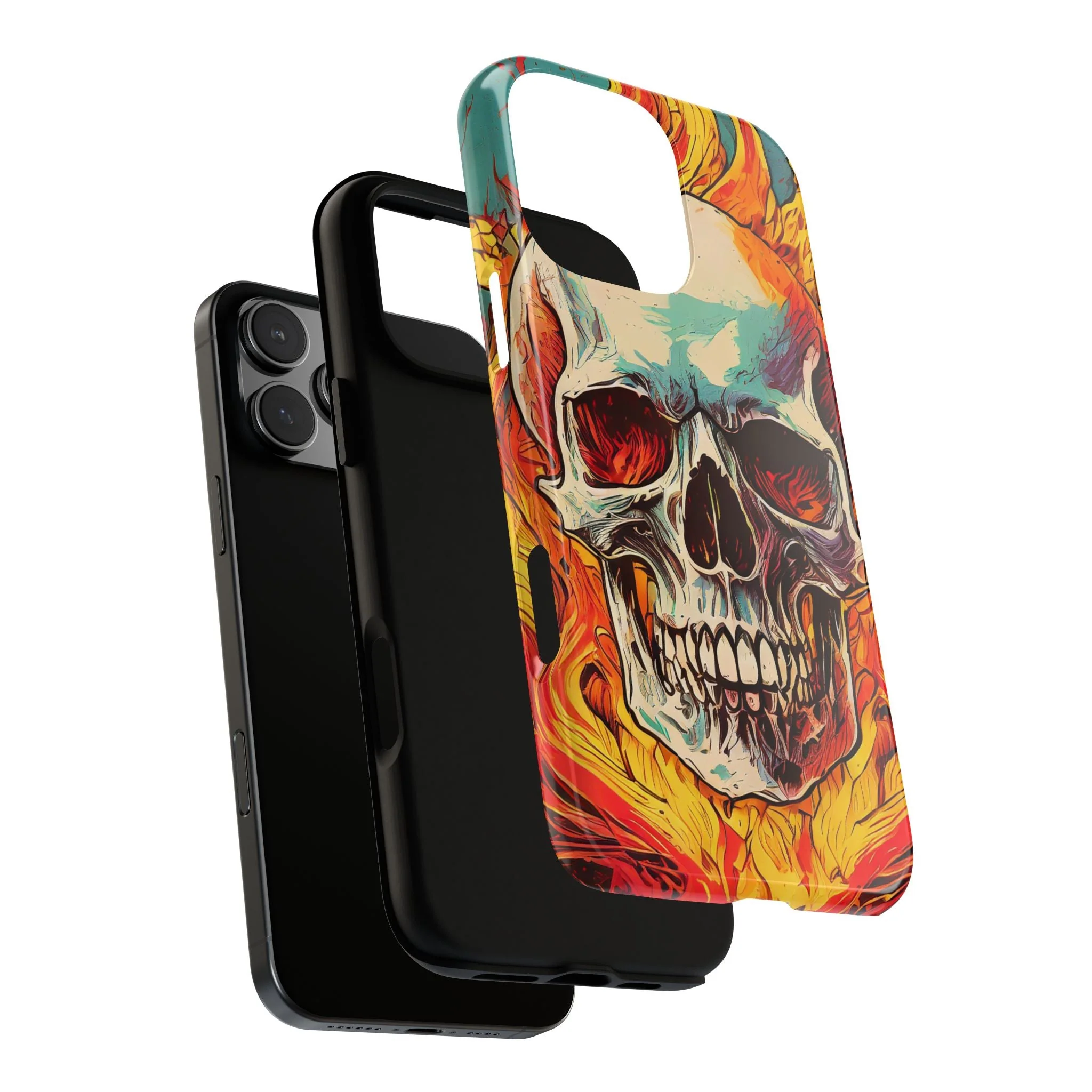 Flaming Skull Tough Phone Case - Image 102