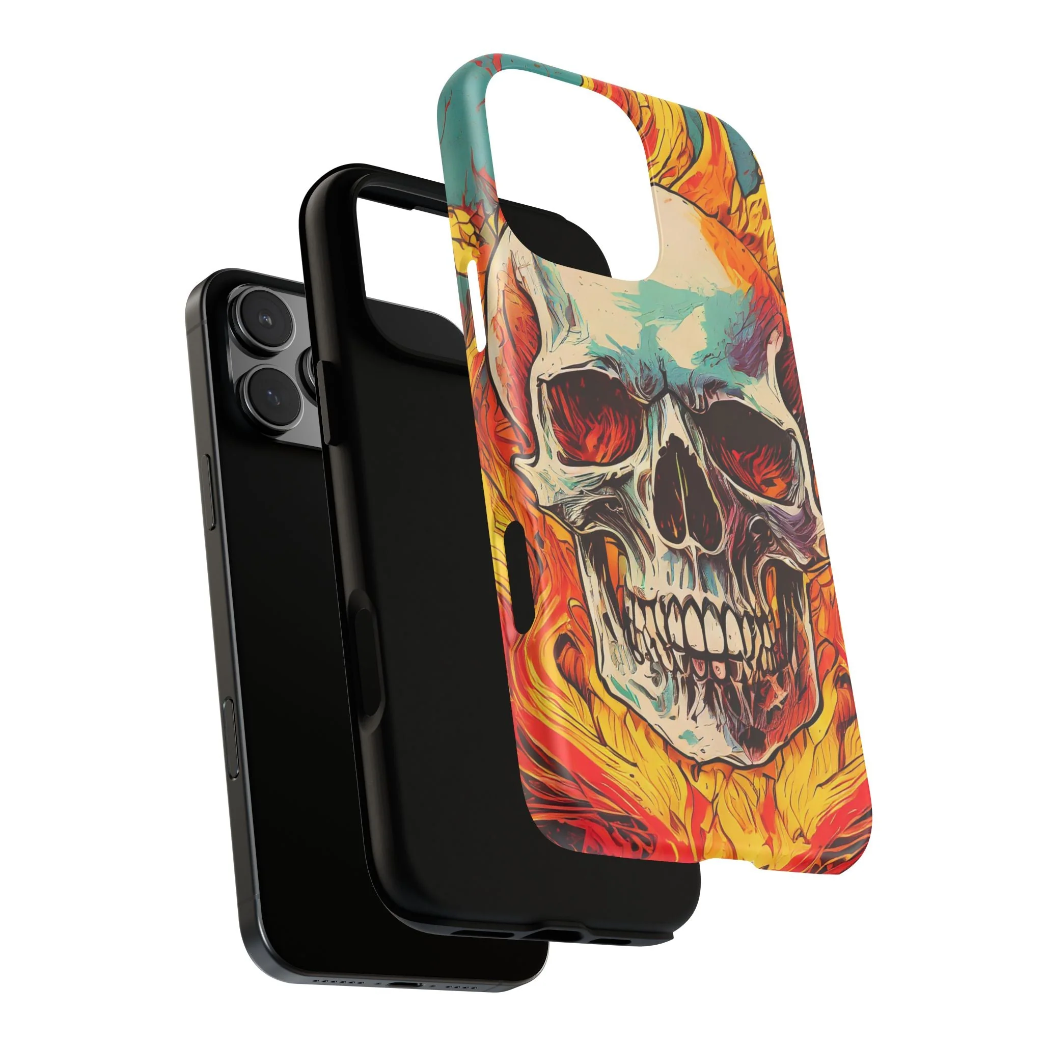 Flaming Skull Tough Phone Case - Image 105