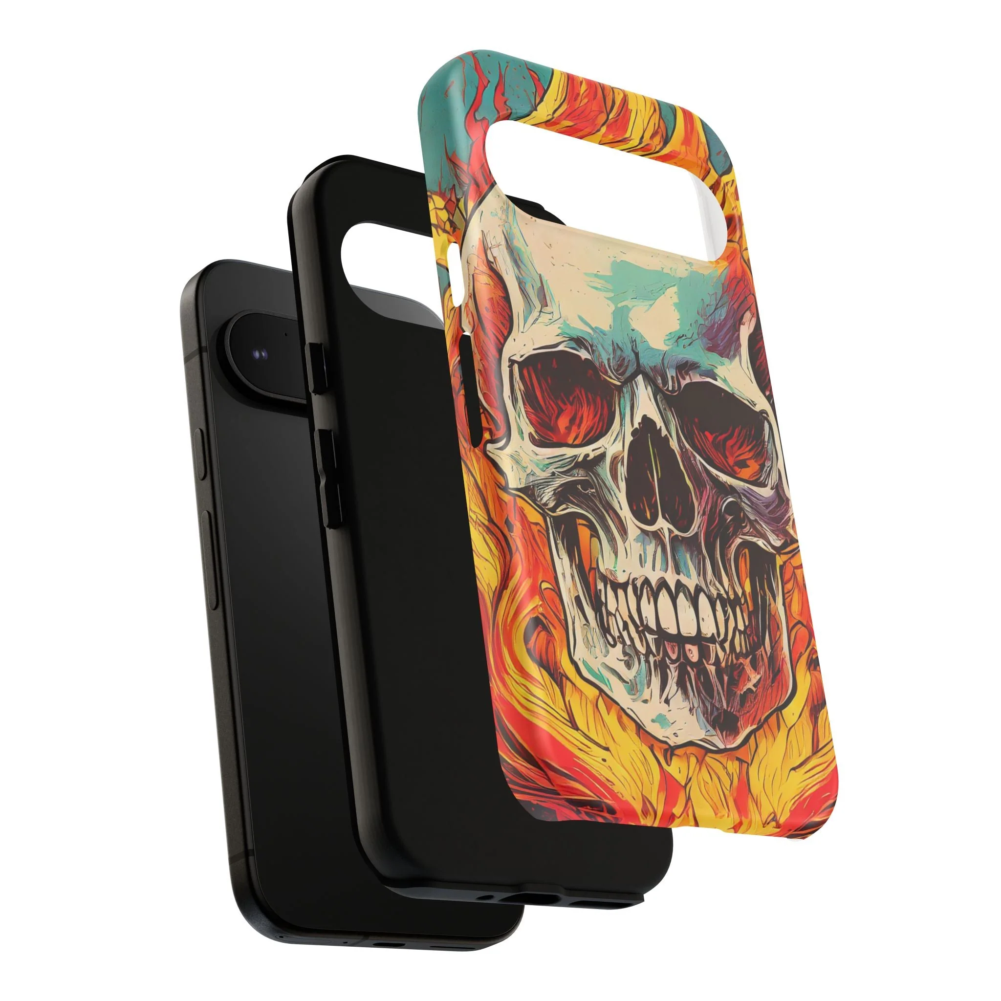 Flaming Skull Tough Phone Case - Image 110