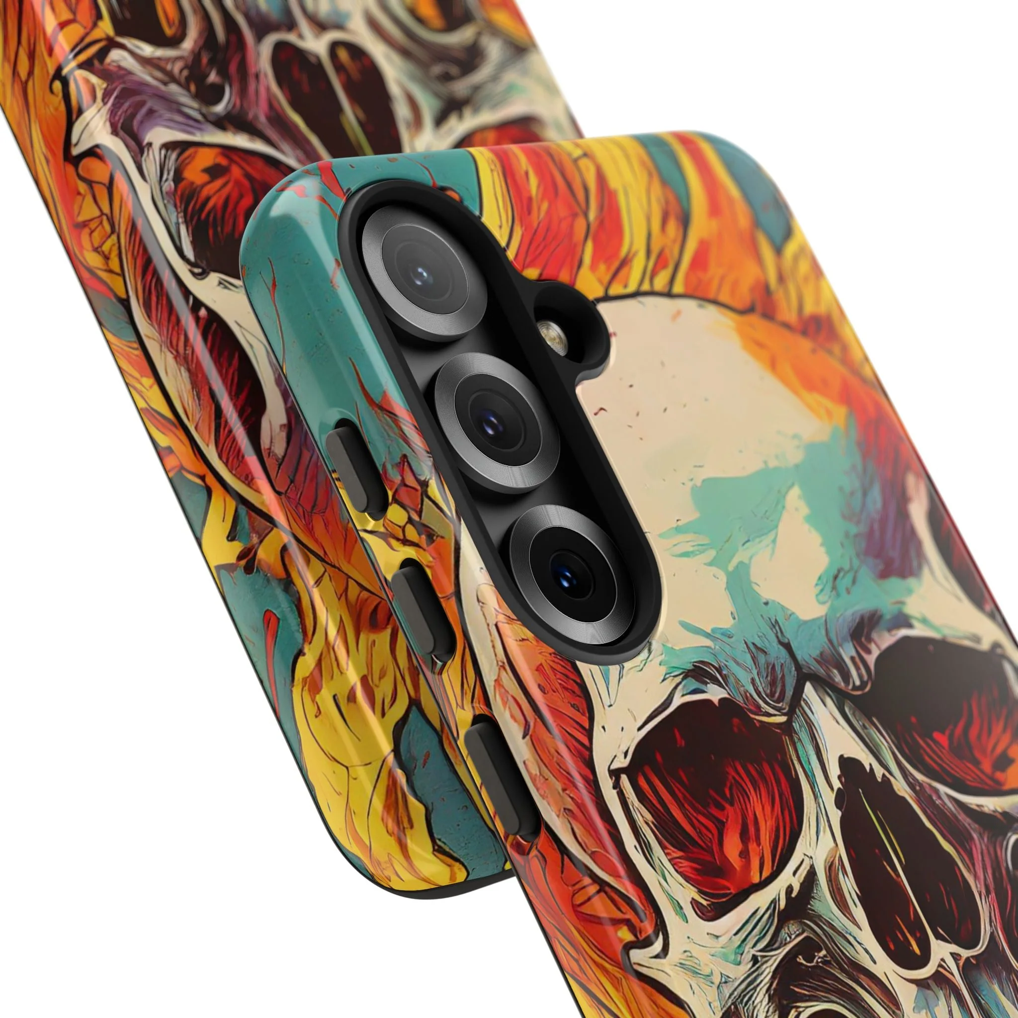 Flaming Skull Tough Phone Case - Image 119
