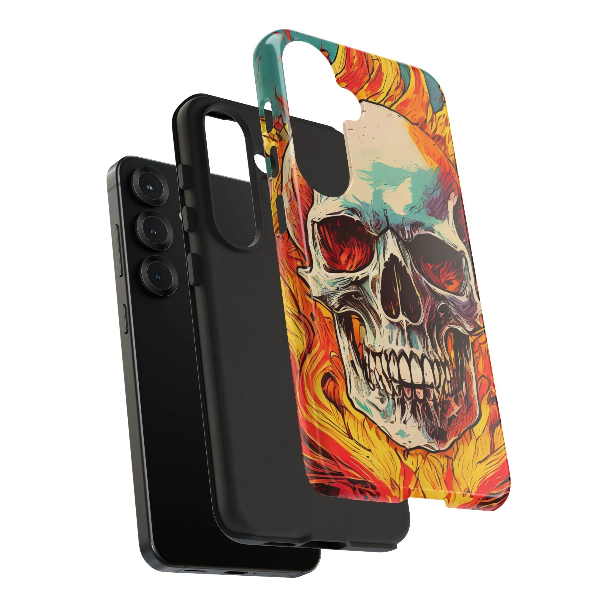 Flaming Skull Tough Phone Case - Image 121