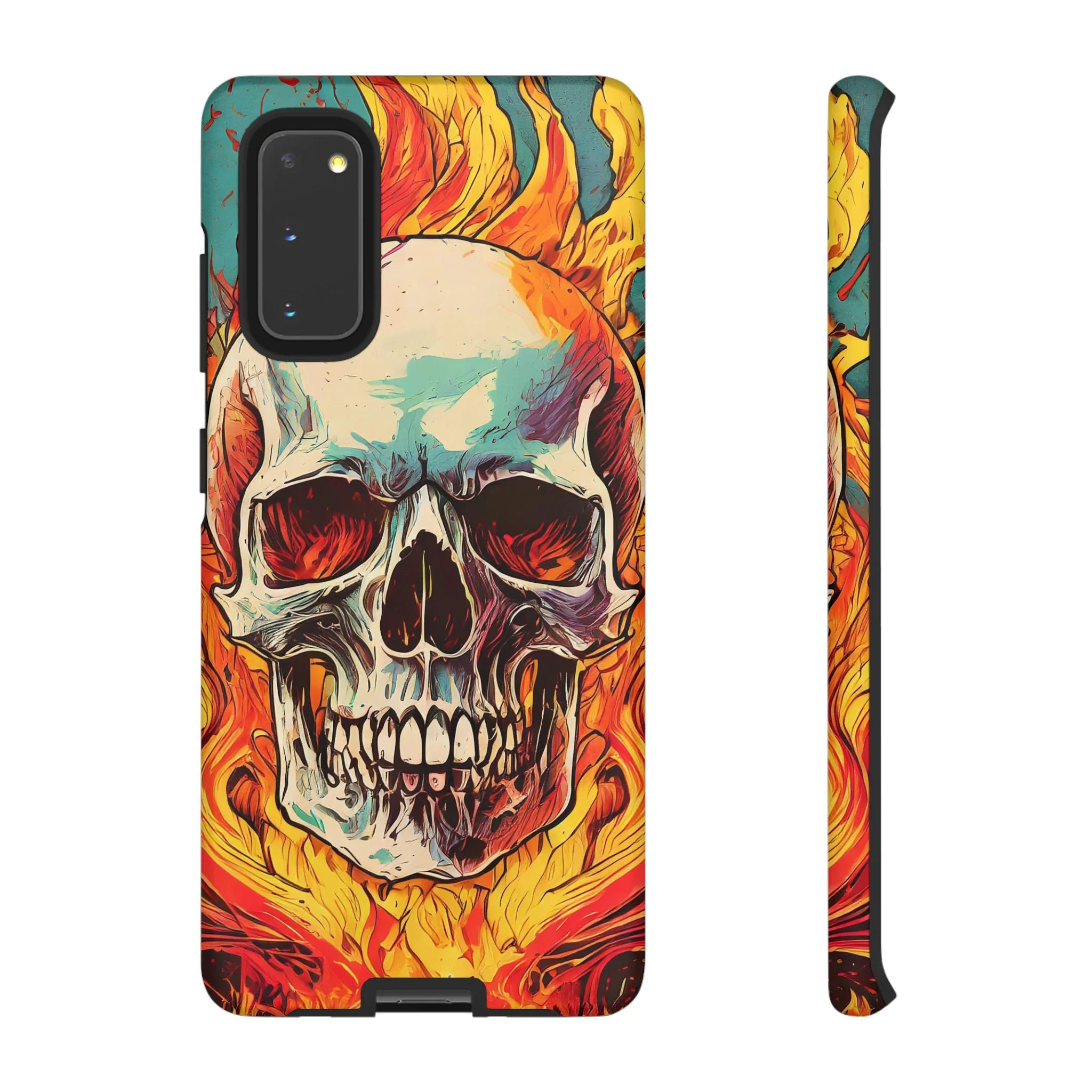 Flaming Skull Tough Phone Case - Image 14
