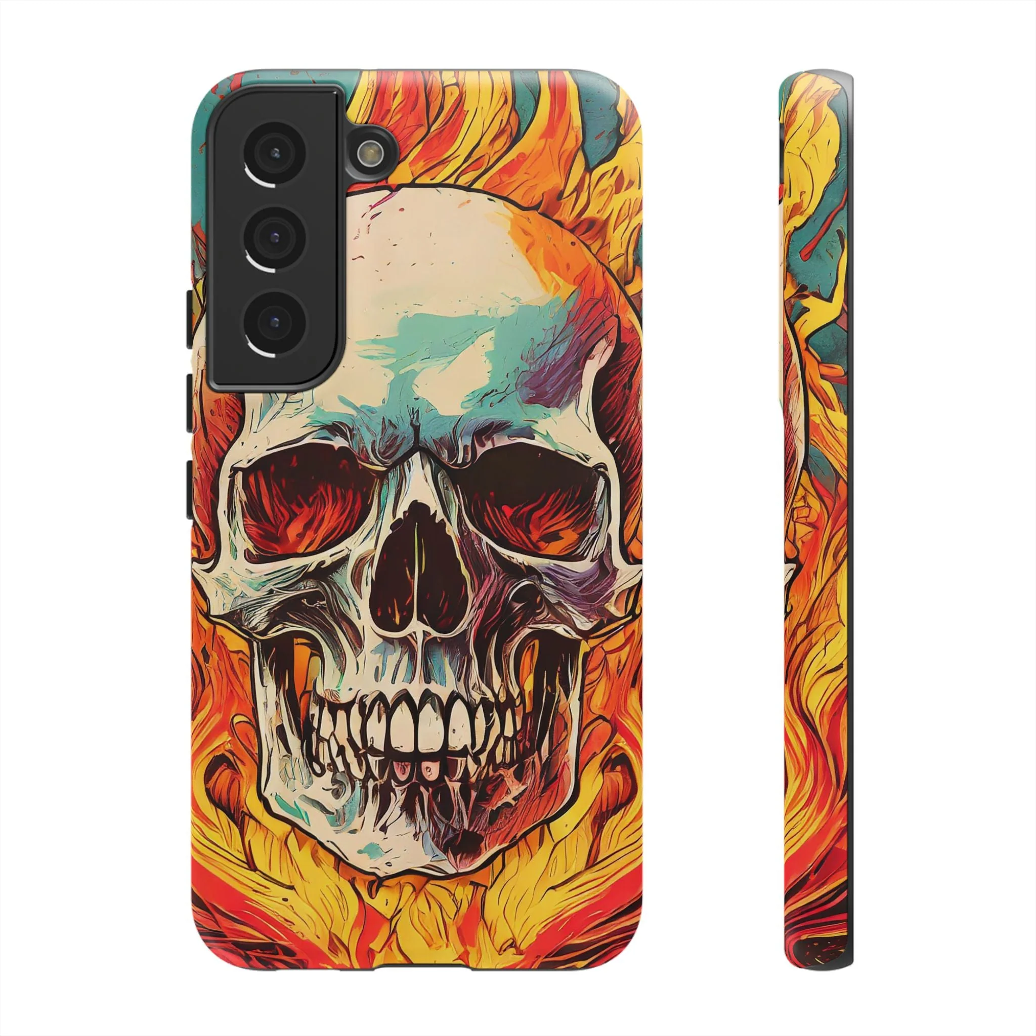 Flaming Skull Tough Phone Case - Image 22