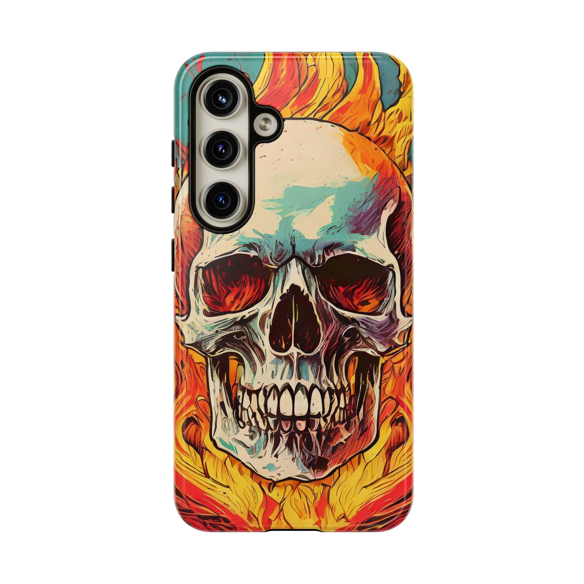 Flaming Skull Tough Phone Case - Image 31