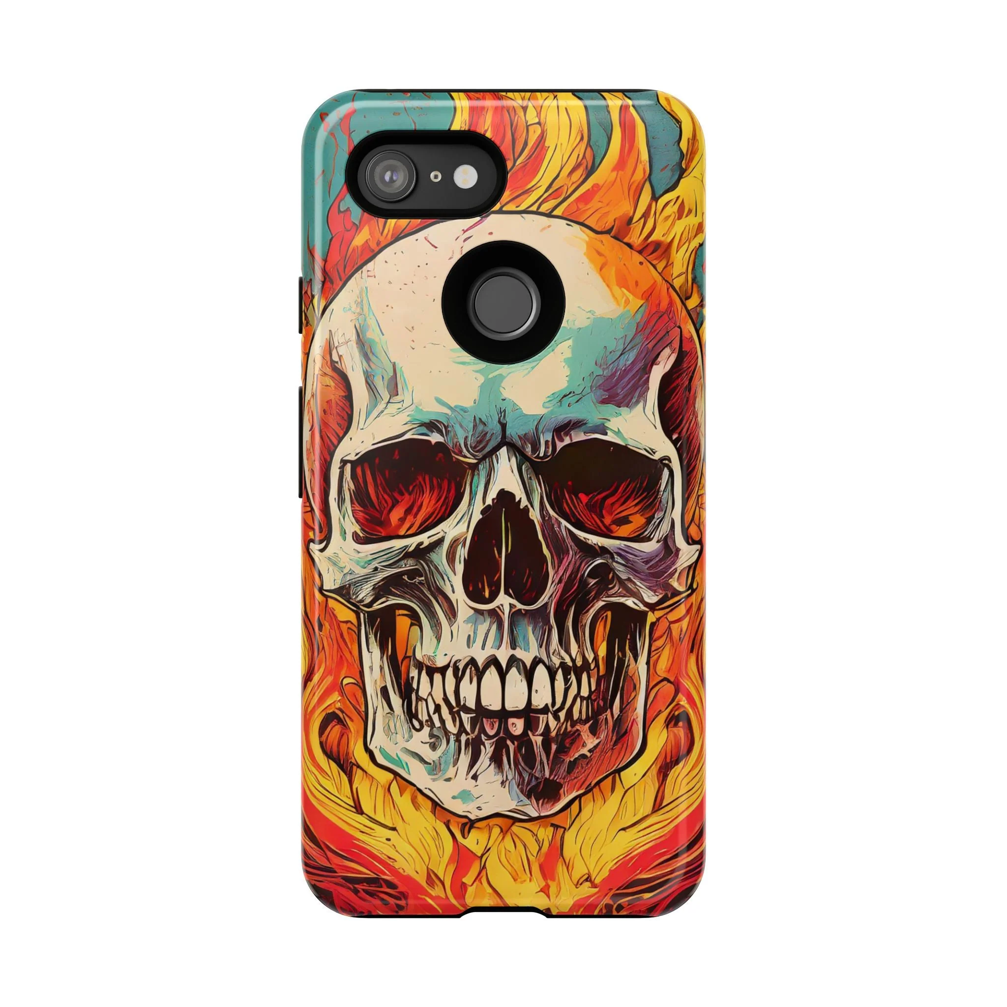 Flaming Skull Tough Phone Case - Image 43