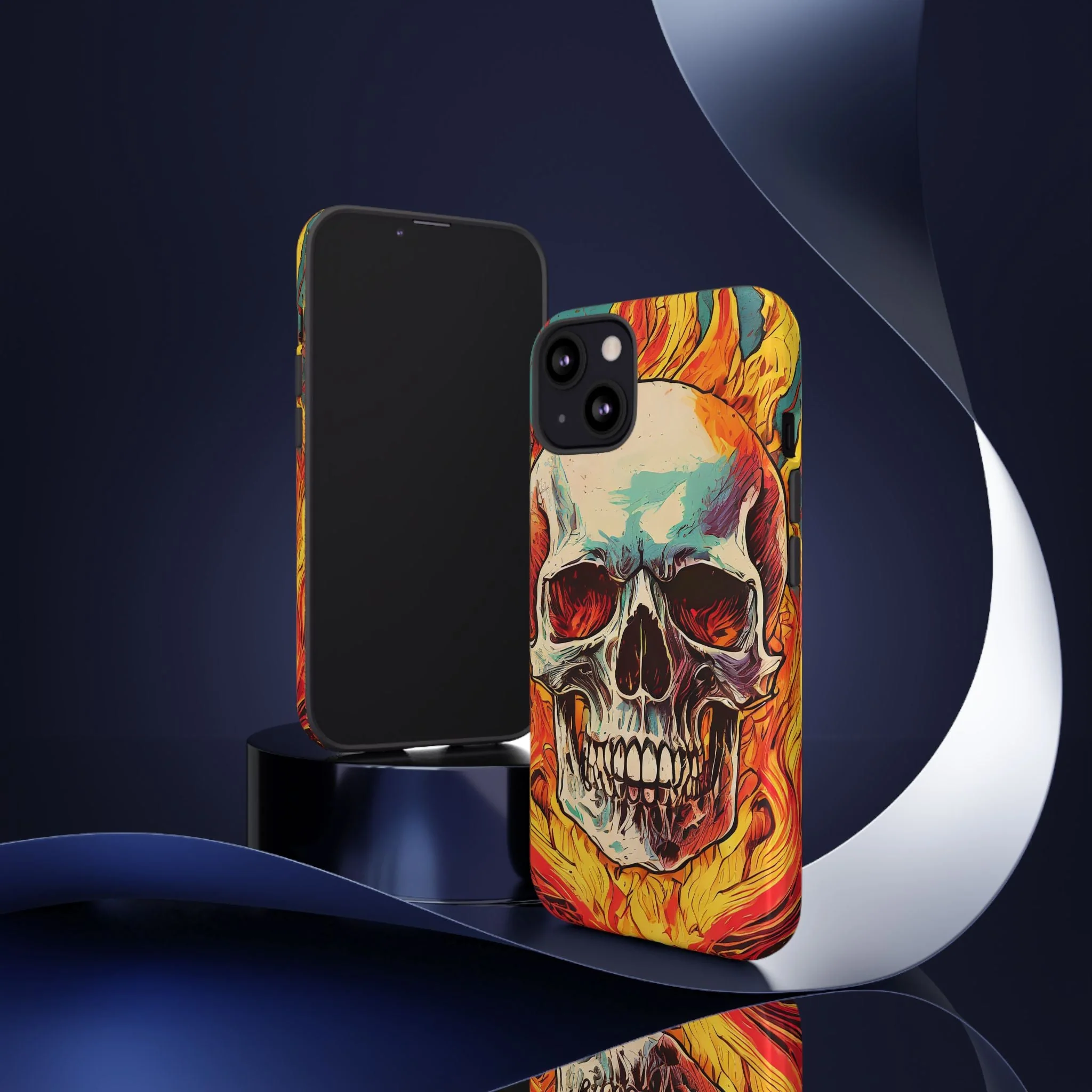 Flaming Skull Tough Phone Case - Image 49