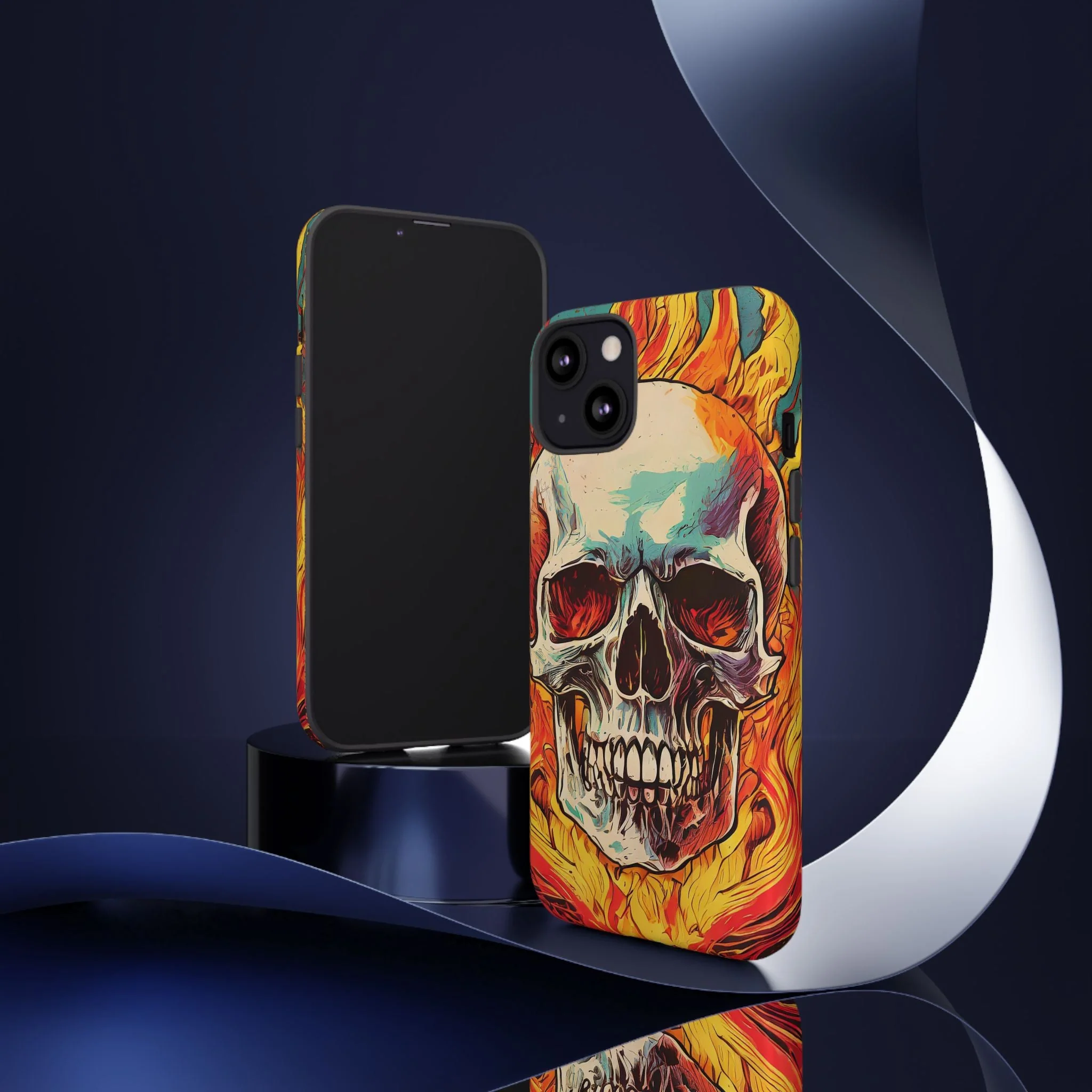 Flaming Skull Tough Phone Case - Image 50