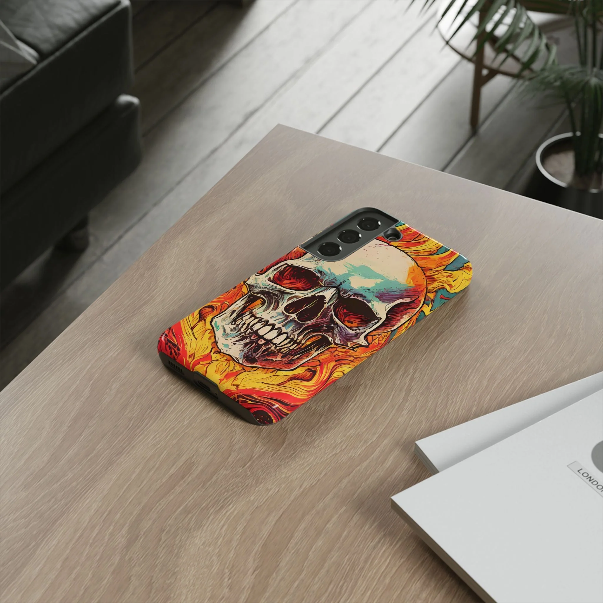 Flaming Skull Tough Phone Case - Image 53