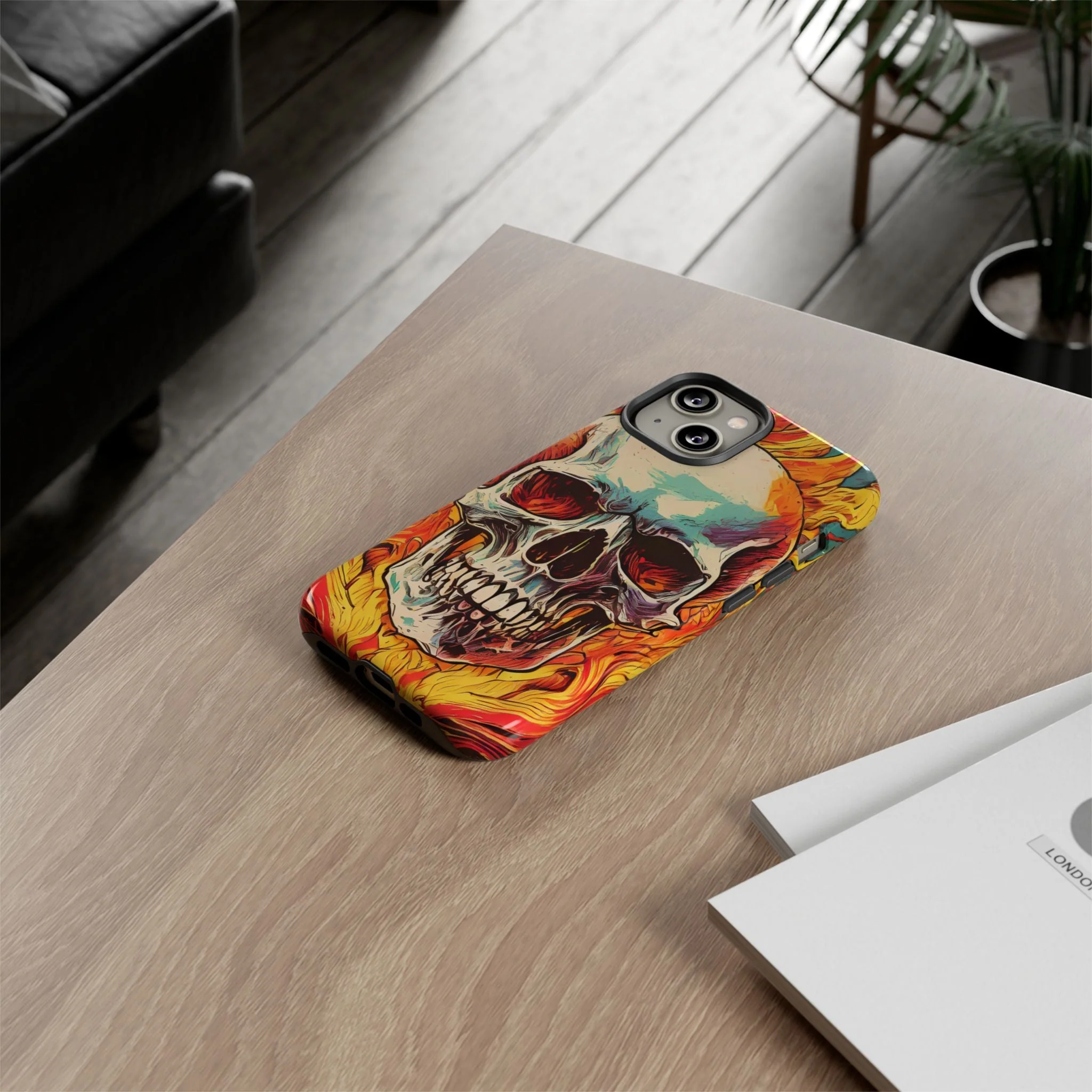 Flaming Skull Tough Phone Case - Image 57