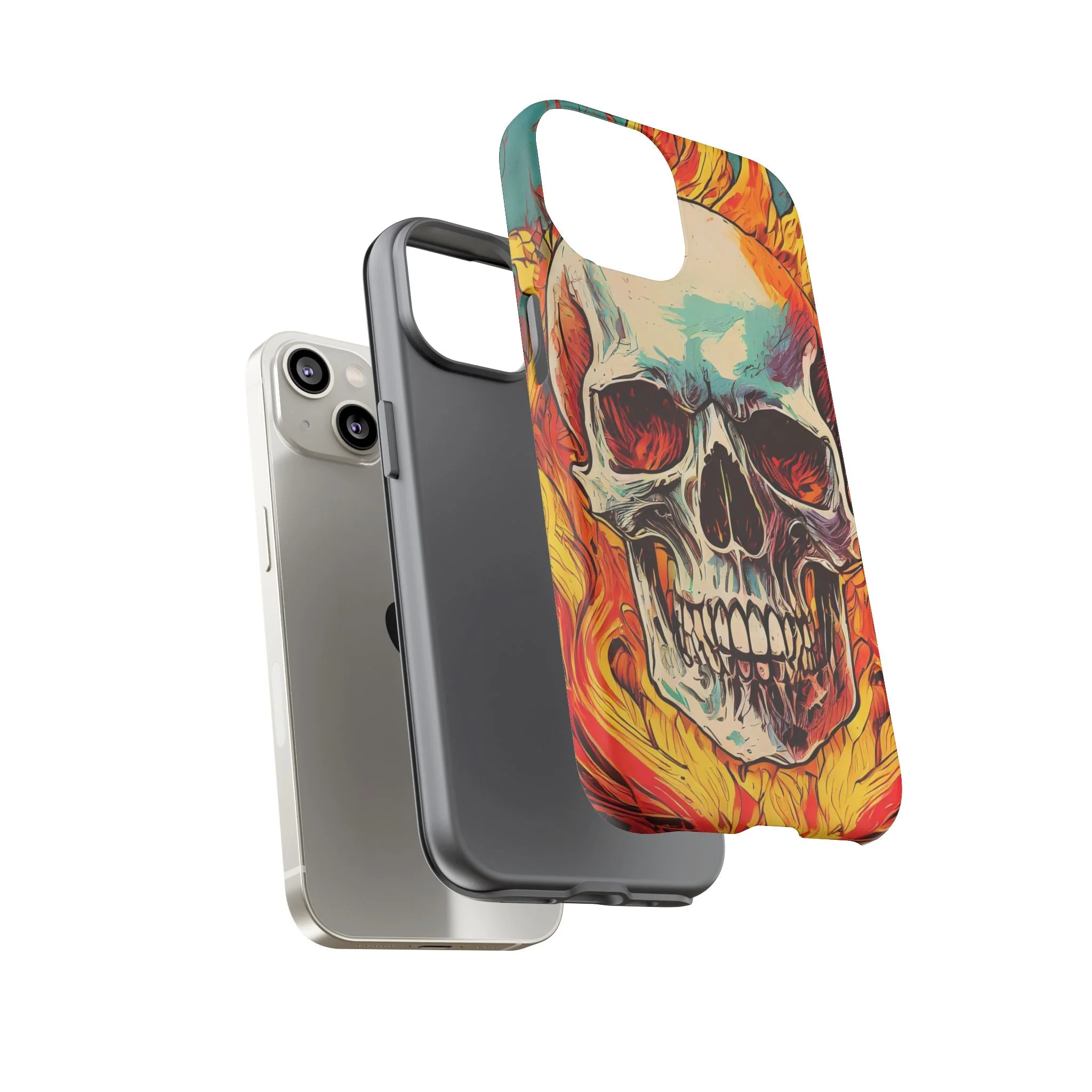 Flaming Skull Tough Phone Case - Image 59