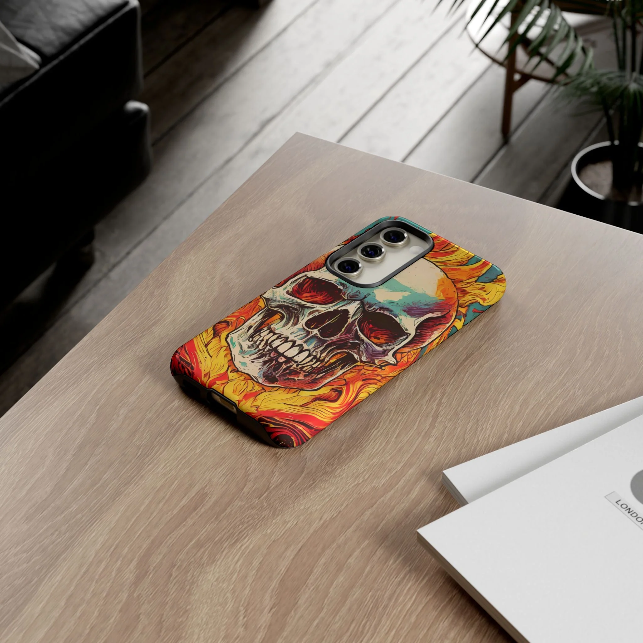 Flaming Skull Tough Phone Case - Image 63