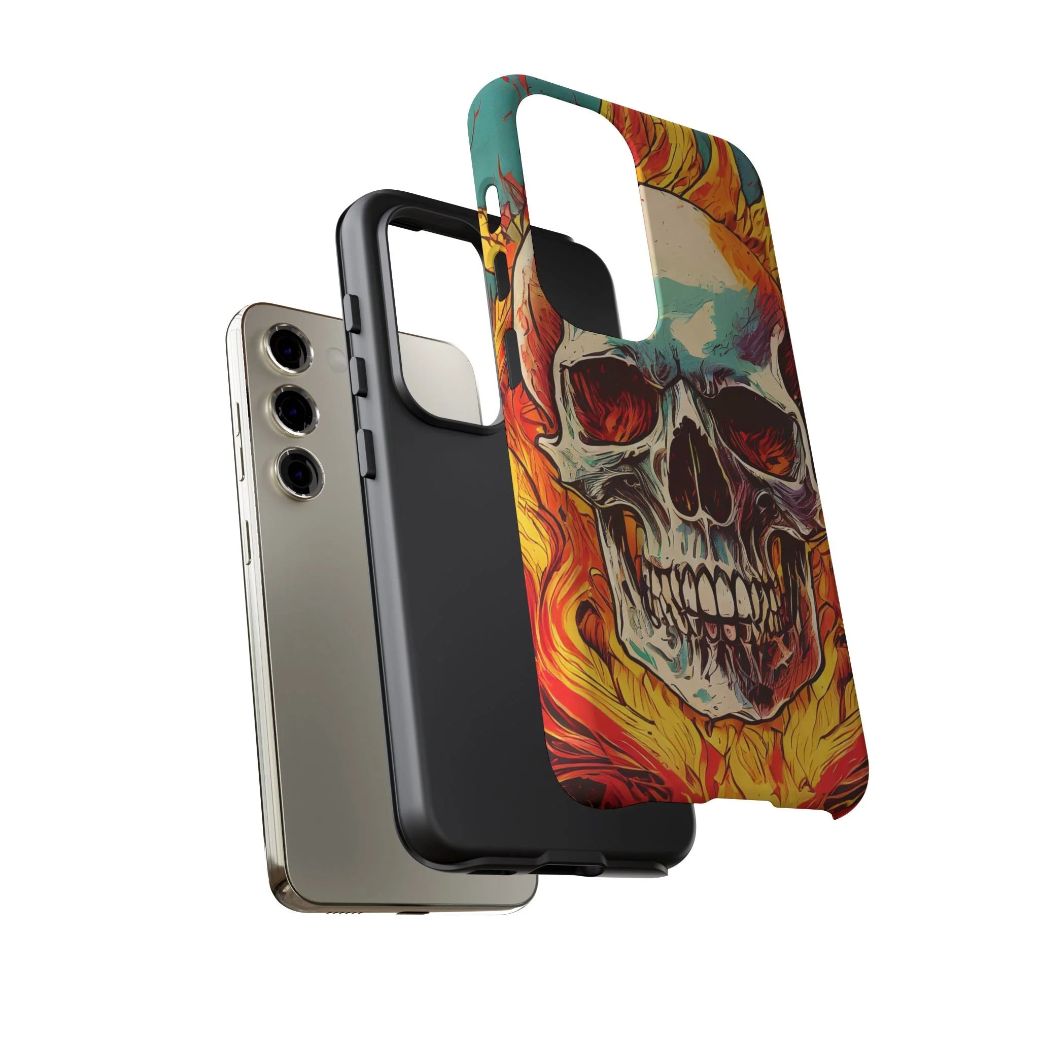 Flaming Skull Tough Phone Case - Image 65