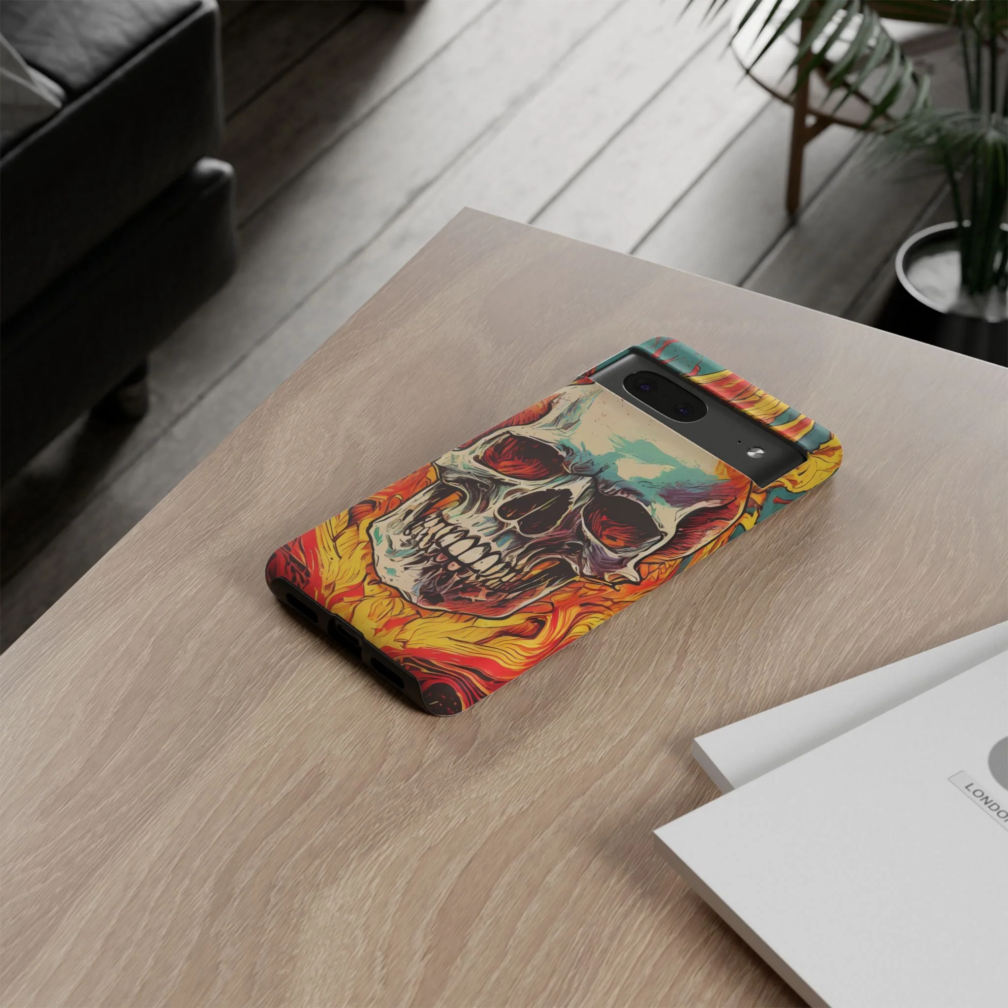 Flaming Skull Tough Phone Case - Image 72