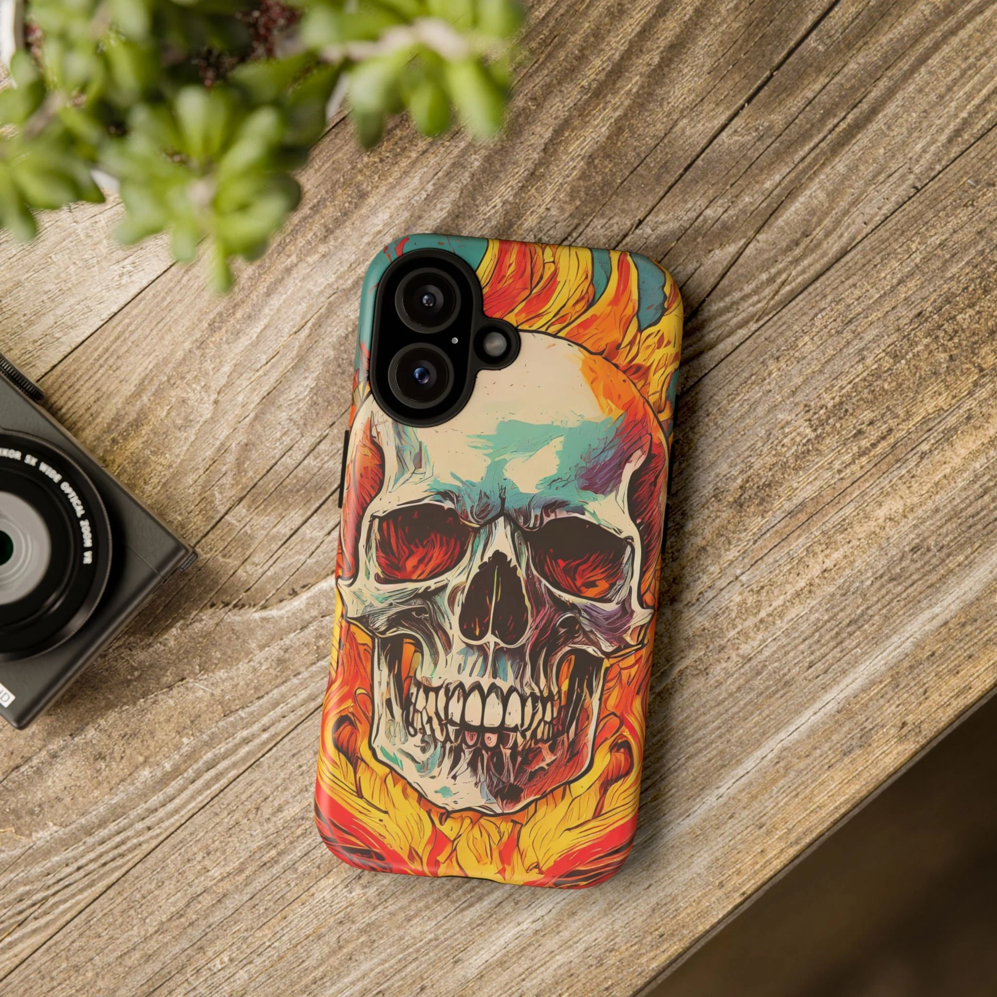 Flaming Skull Tough Phone Case - Image 94