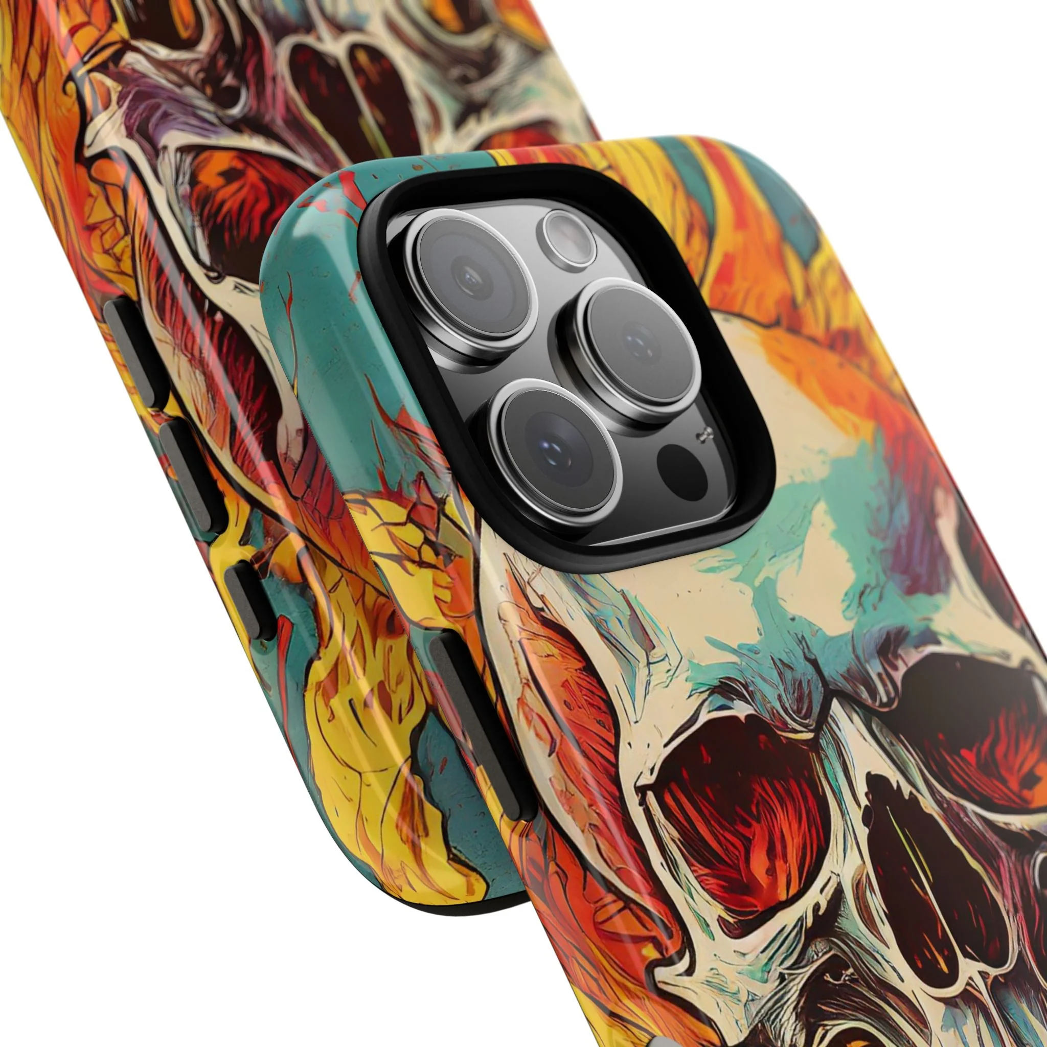 Flaming Skull Tough Phone Case - Image 95