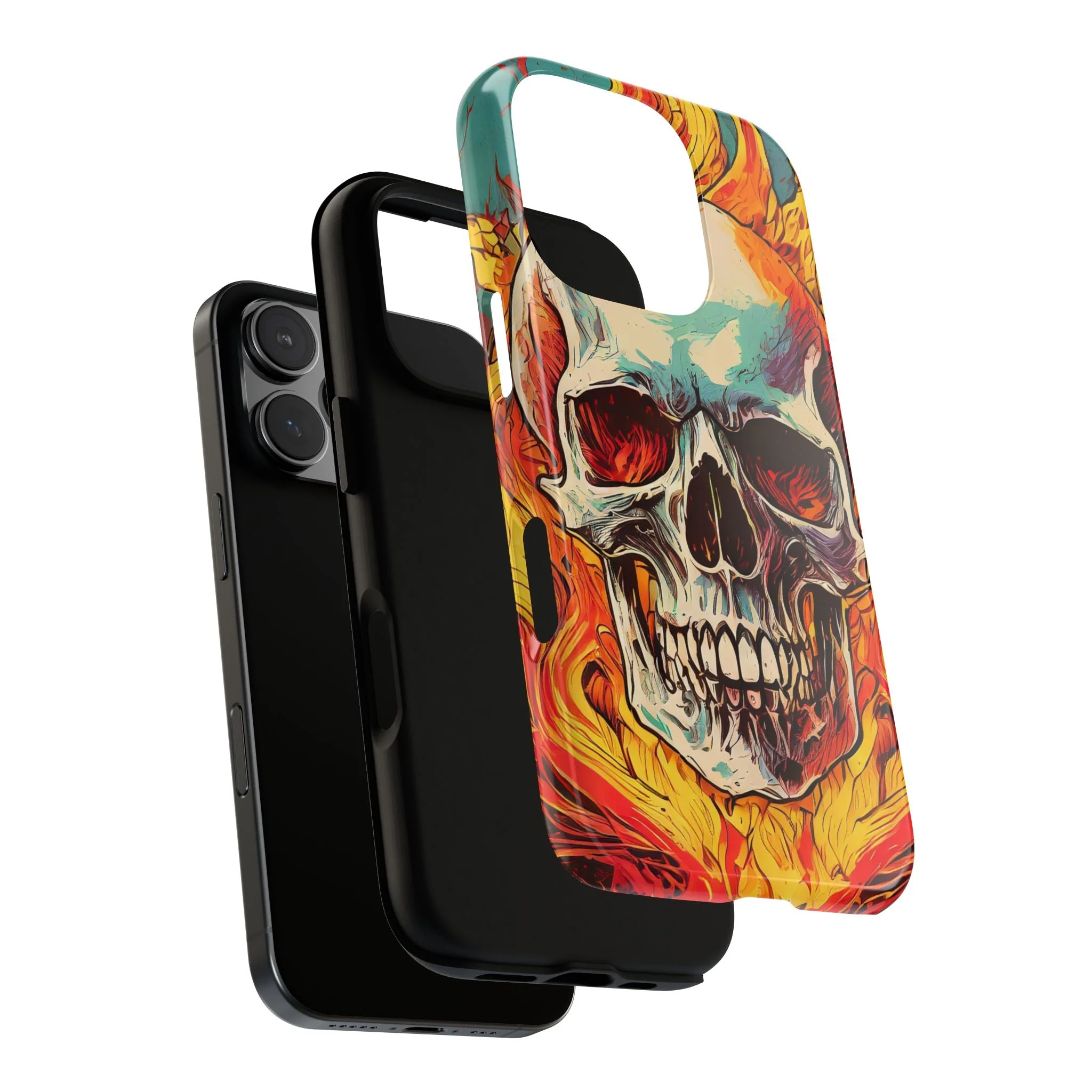 Flaming Skull Tough Phone Case - Image 96