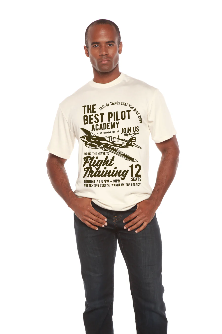 Flight Training Men's Bamboo Viscose/Organic Cotton Short Sleeve Graphic T-Shirt - Image 11