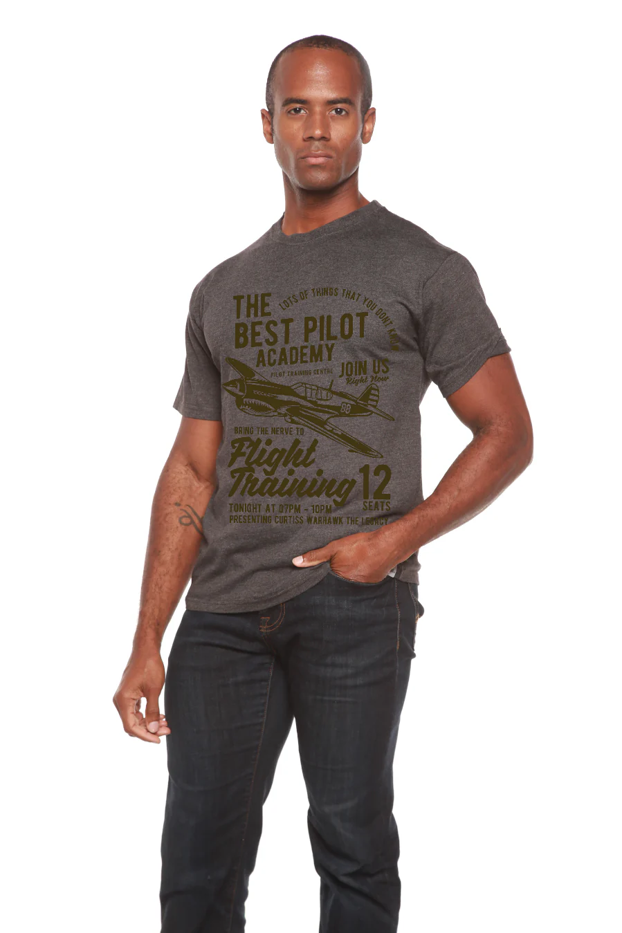 Flight Training Men's Bamboo Viscose/Organic Cotton Short Sleeve Graphic T-Shirt - Image 7