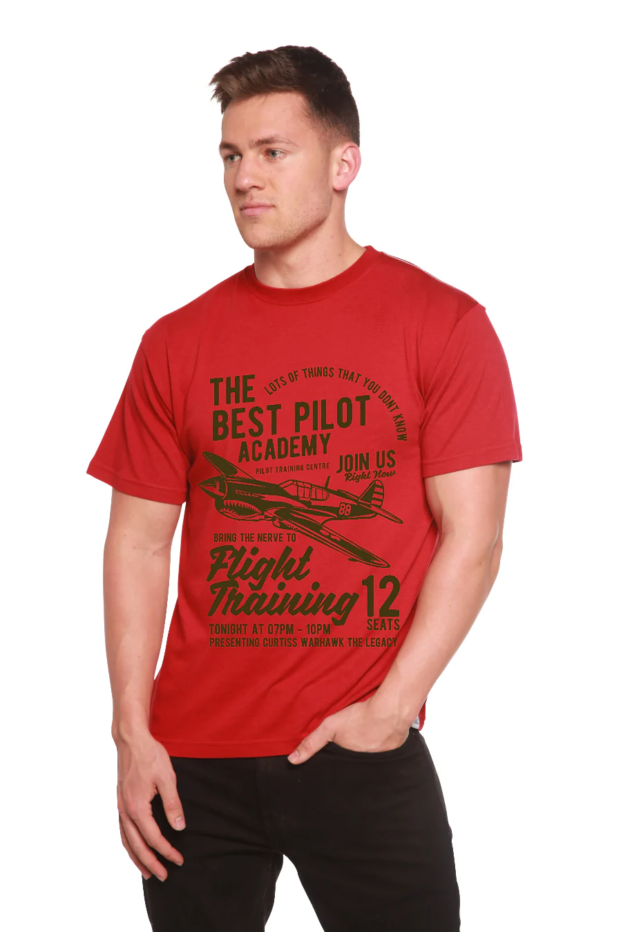 Flight Training Men's Bamboo Viscose/Organic Cotton Short Sleeve Graphic T-Shirt - Image 9