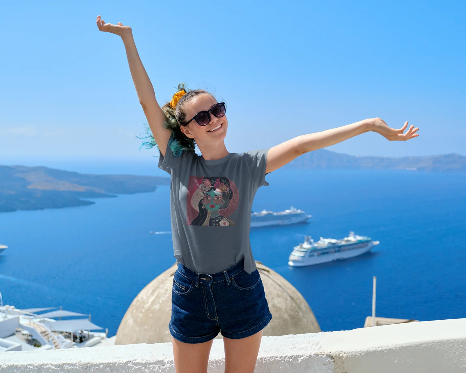 Floral Abstract Graphic Tee - Image 2