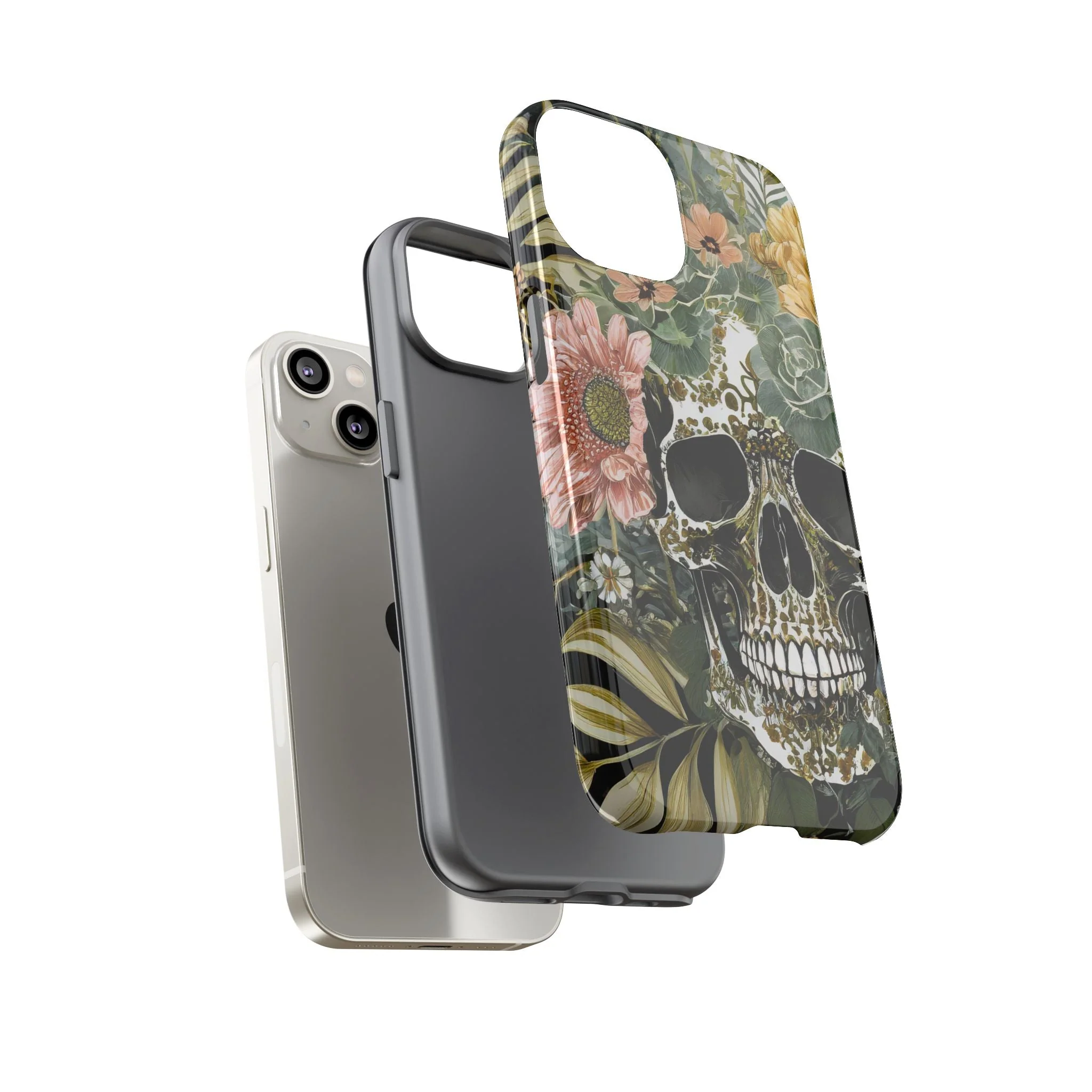 Floral Skull Tough Phone Case - Image 18