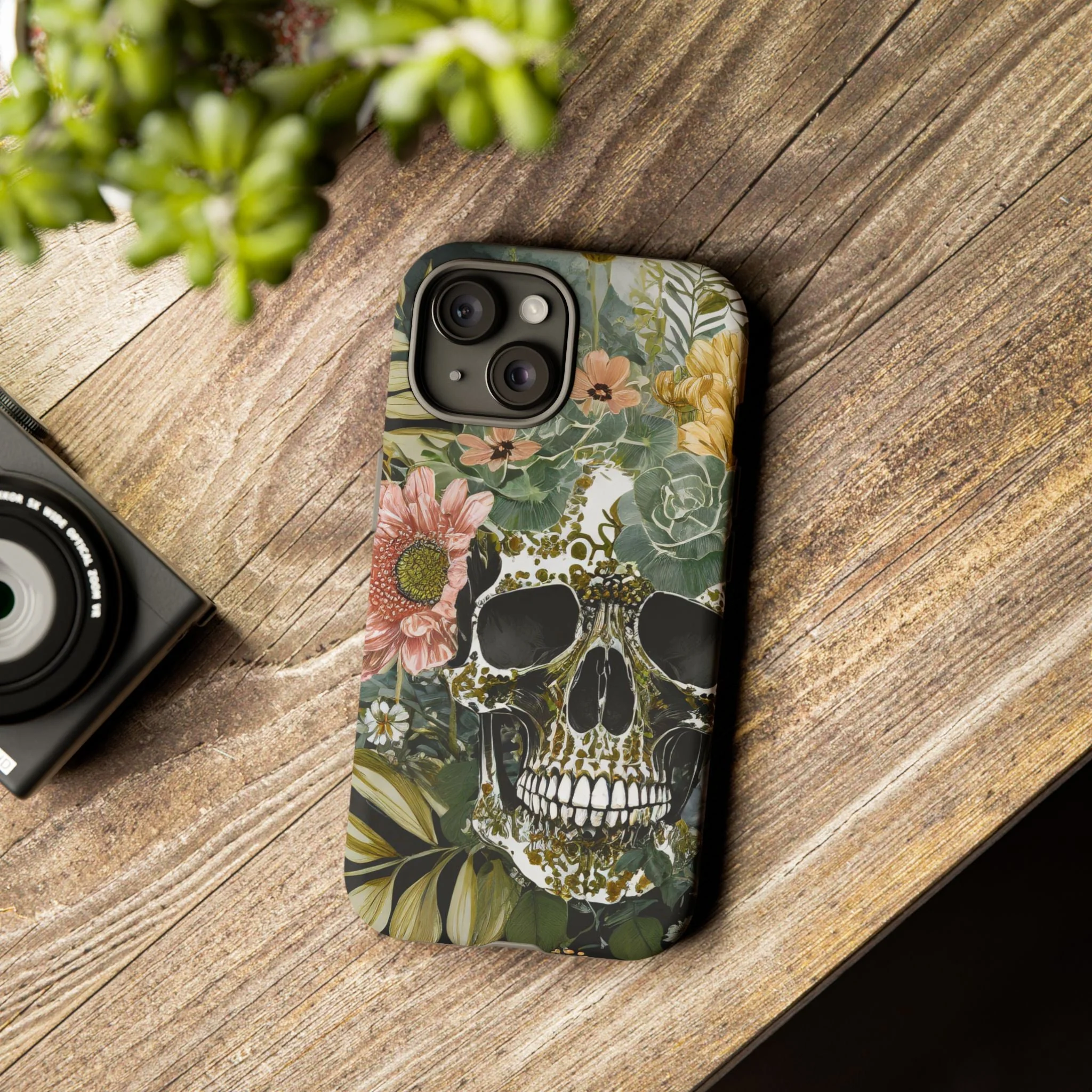 Floral Skull Tough Phone Case - Image 32