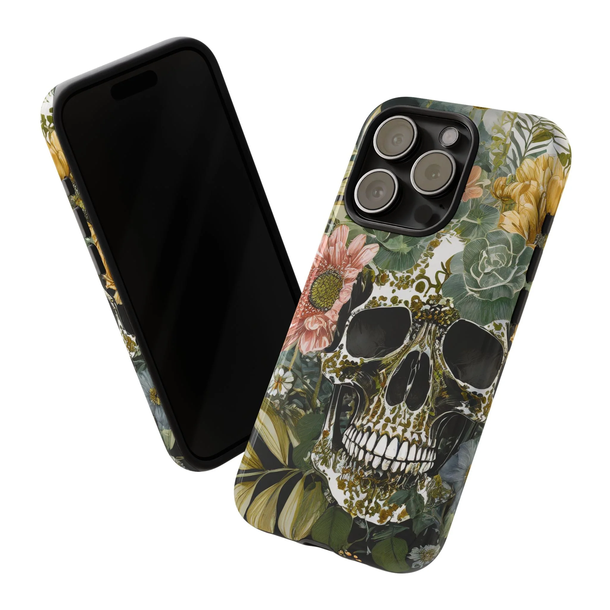 Floral Skull Tough Phone Case - Image 37