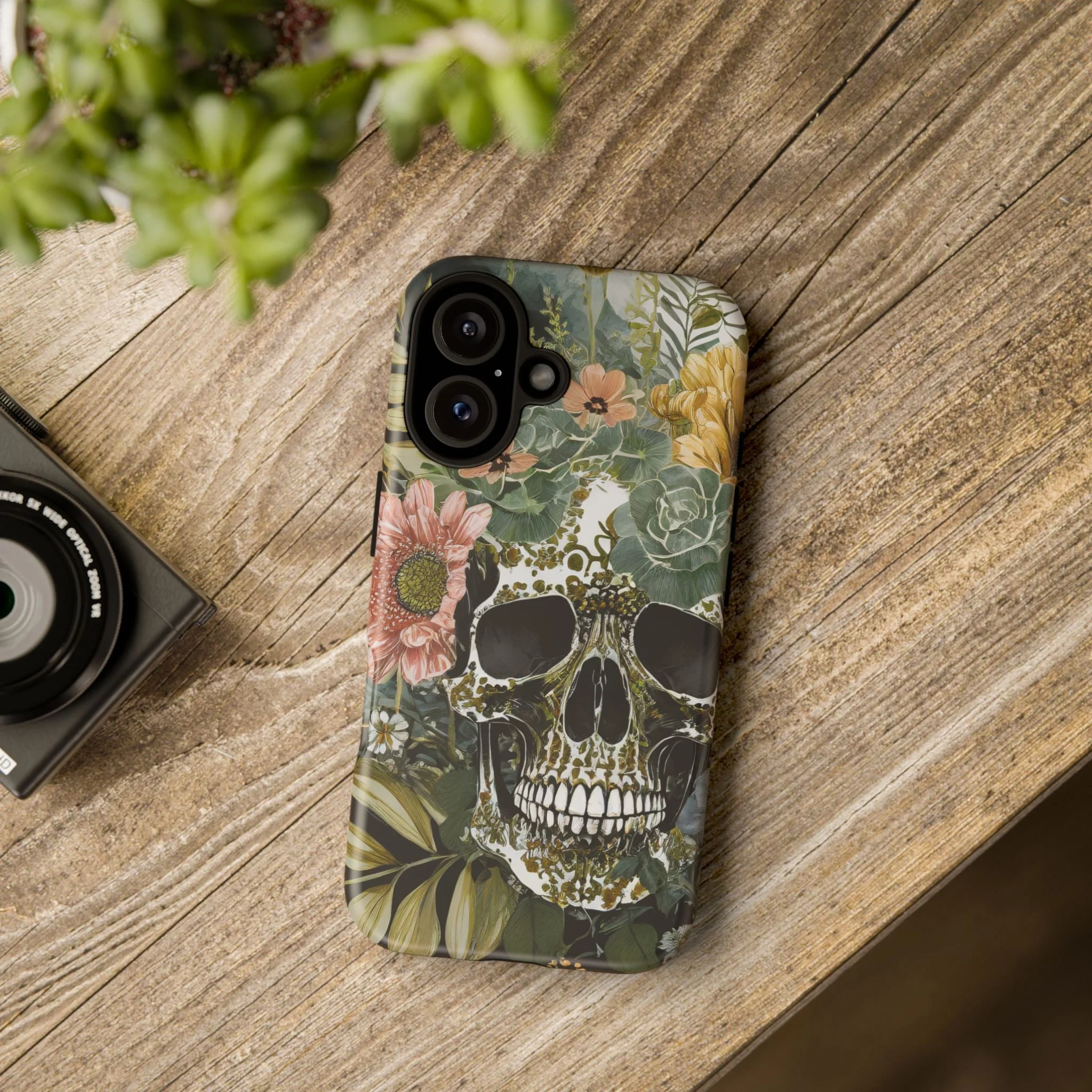 Floral Skull Tough Phone Case - Image 46