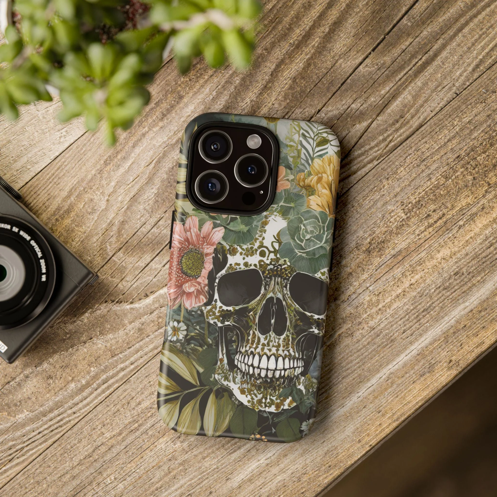 Floral Skull Tough Phone Case - Image 52