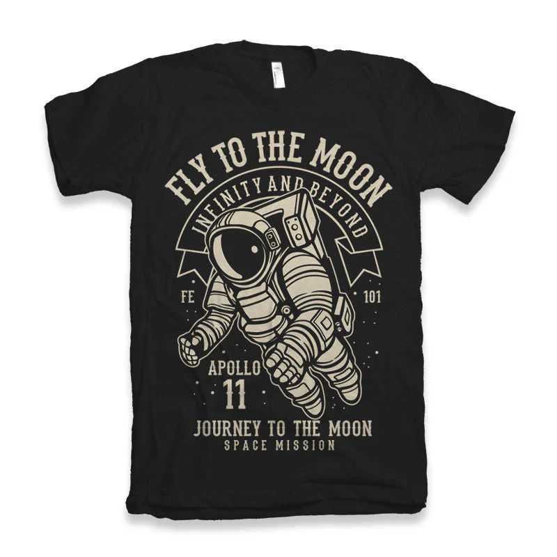 Fly To The Moon Men's Bamboo Viscose/Organic Cotton Short Sleeve Graphic T-Shirt - Image 2