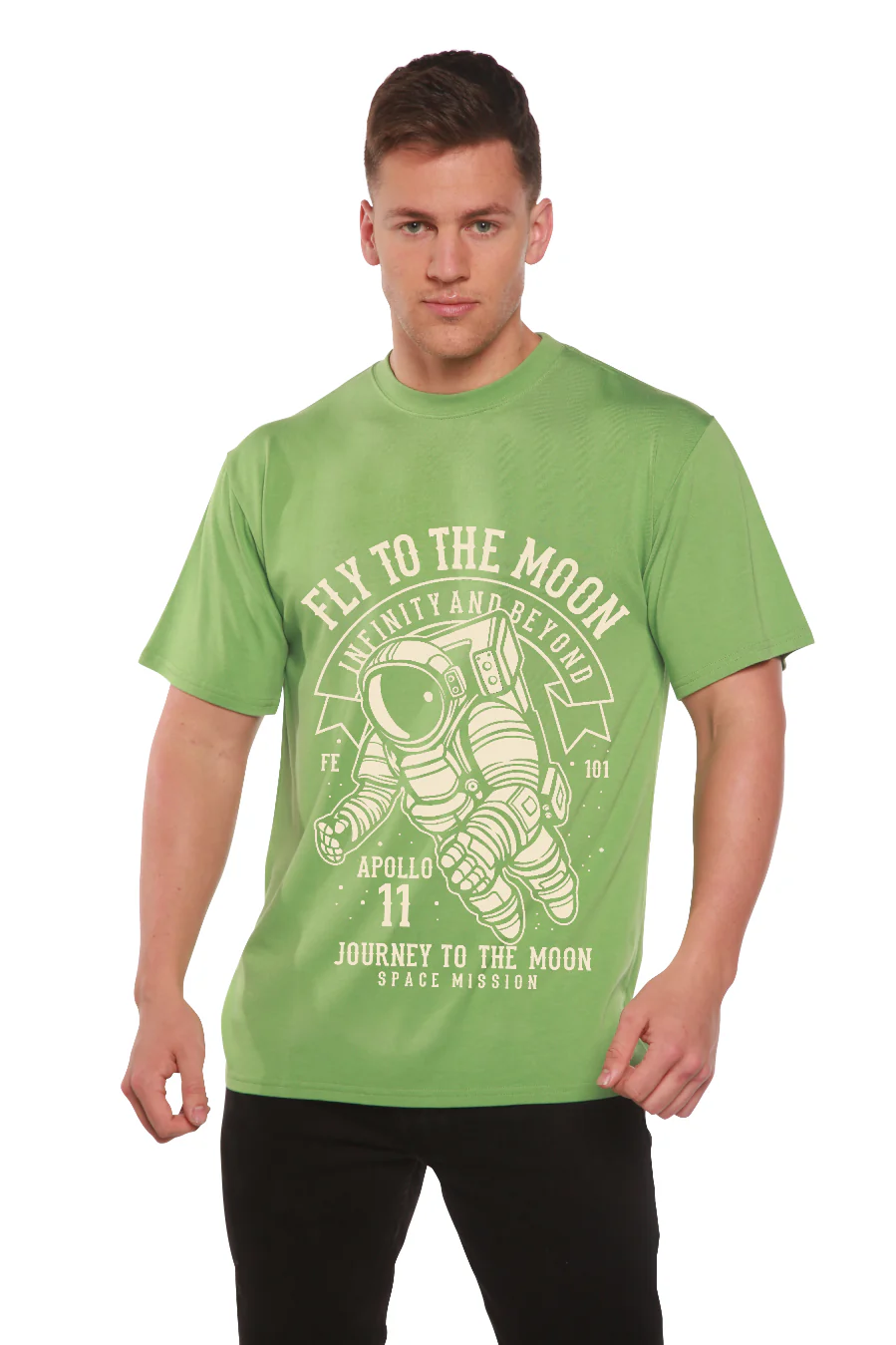 Fly To The Moon Men's Bamboo Viscose/Organic Cotton Short Sleeve Graphic T-Shirt - Image 6