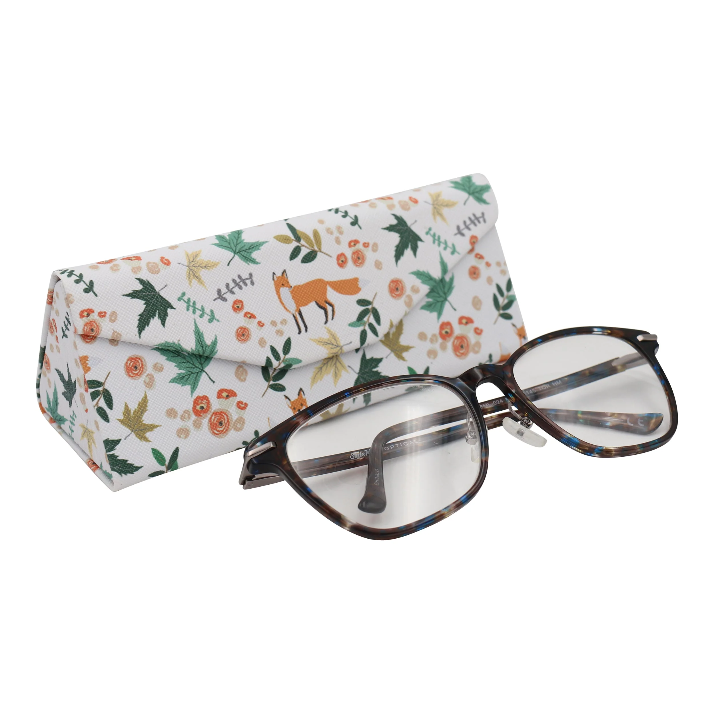 Fox Print Glasses Case - Vegan Leather Magic Folding Hardcase - Image 4