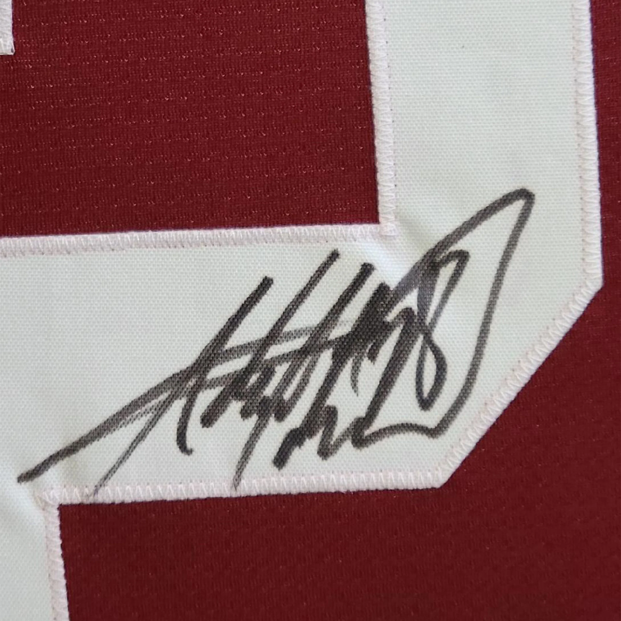 Framed Autographed/Signed Adrian Peterson 35x39 Oklahoma Maroon College Football Jersey JSA COA - Image 2