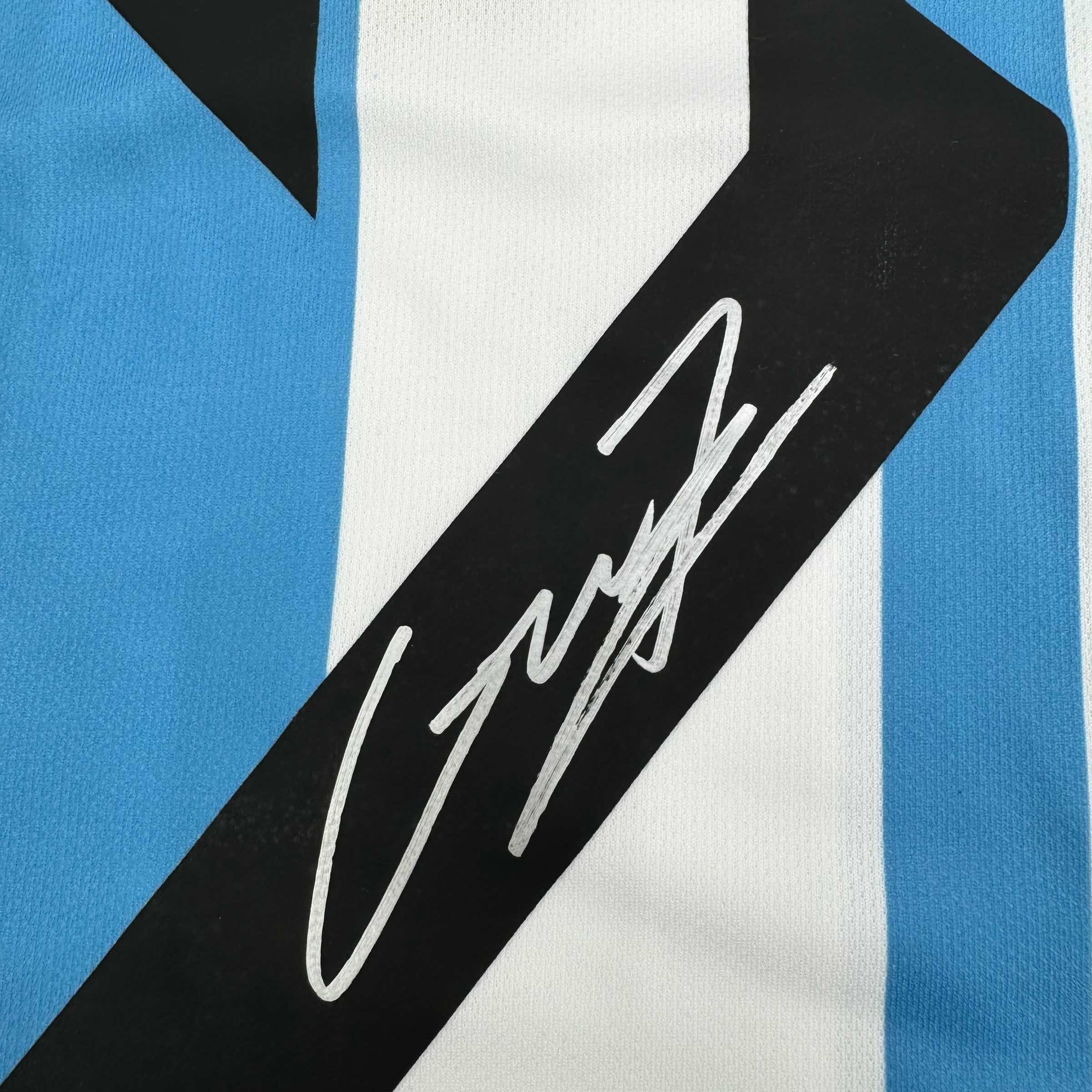 Framed Autographed/Signed Alejandro Garnacho 35x39 Argentina Blue Soccer Futbol Jersey Beckett BAS COA - Image 2